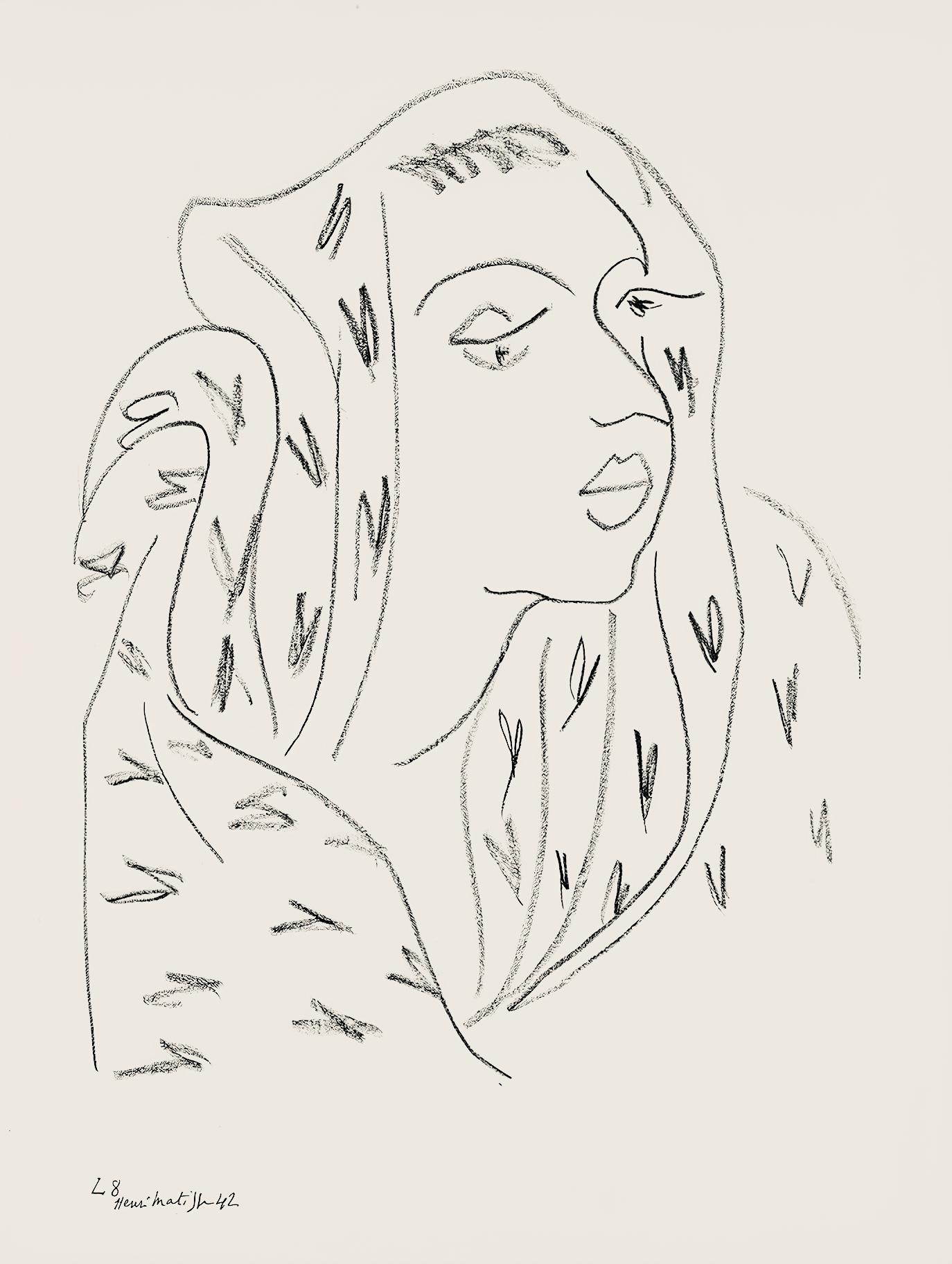Henri Matisse Figurative Print - Matisse, Série L, var. 8 (Duthuit 9), Dessins, Thèmes et variations (after)
