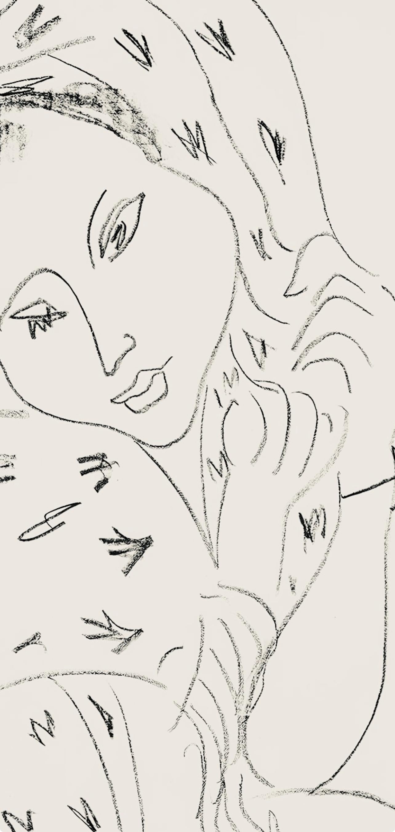 Matisse, Série L, var. 9 (Duthuit 9), Dessins, Thèmes et variations (after) - Beige Abstract Print by Henri Matisse