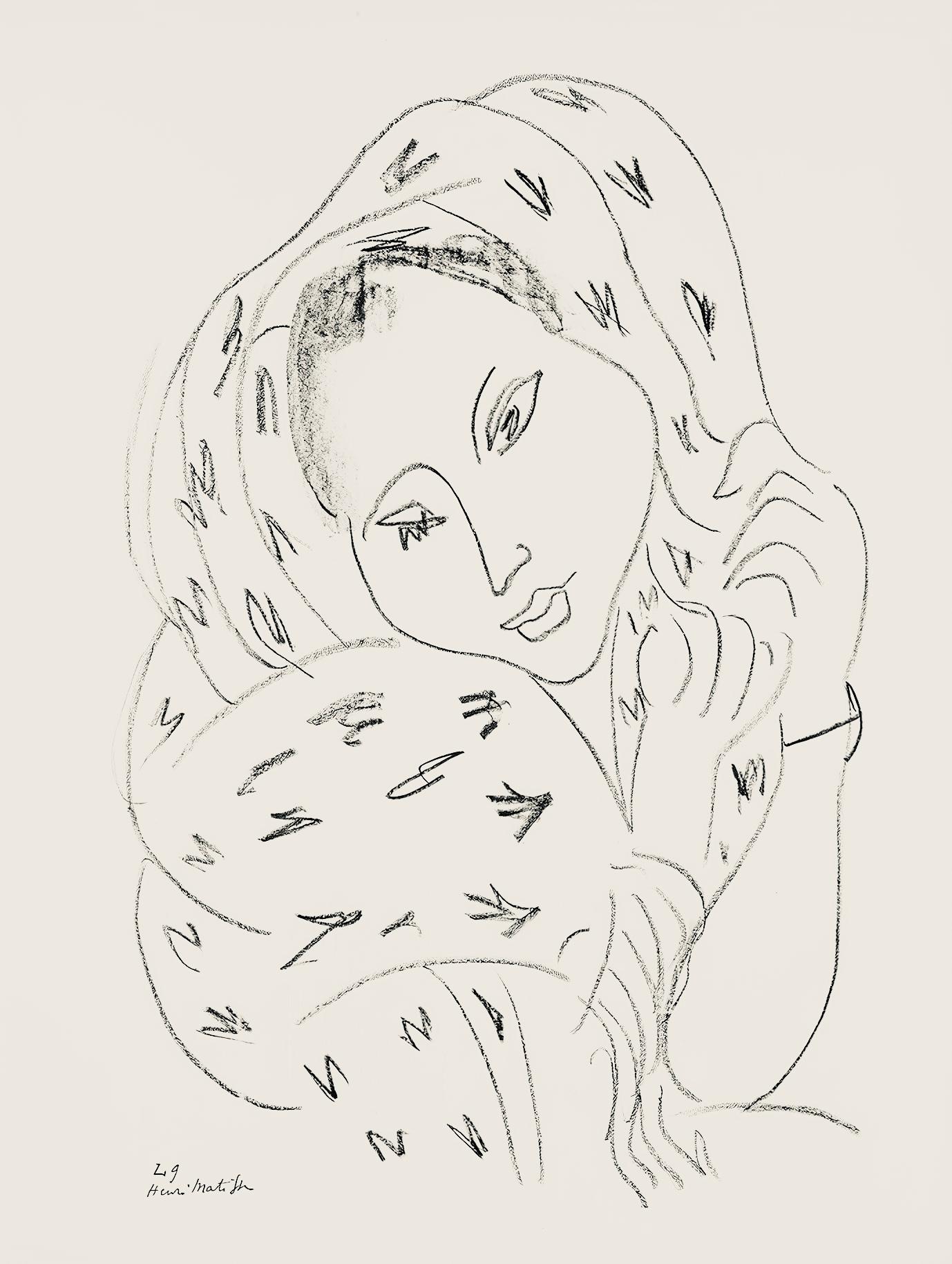Henri Matisse Abstract Print - Matisse, Série L, var. 9 (Duthuit 9), Dessins, Thèmes et variations (after)