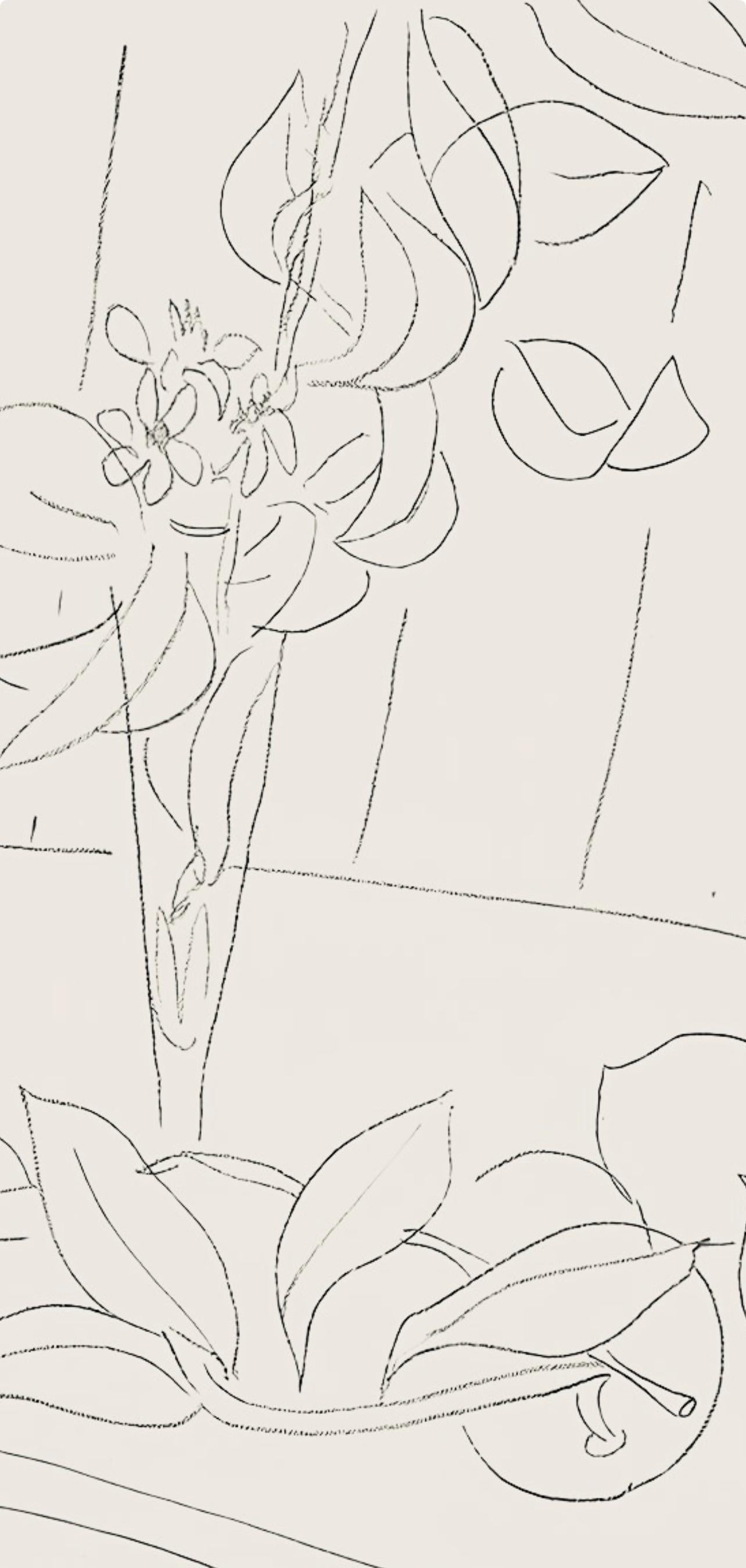 Matisse, Série M, var. 3 (Duthuit 9), Dessins, Thèmes et variations (after) - Beige Still-Life Print by Henri Matisse