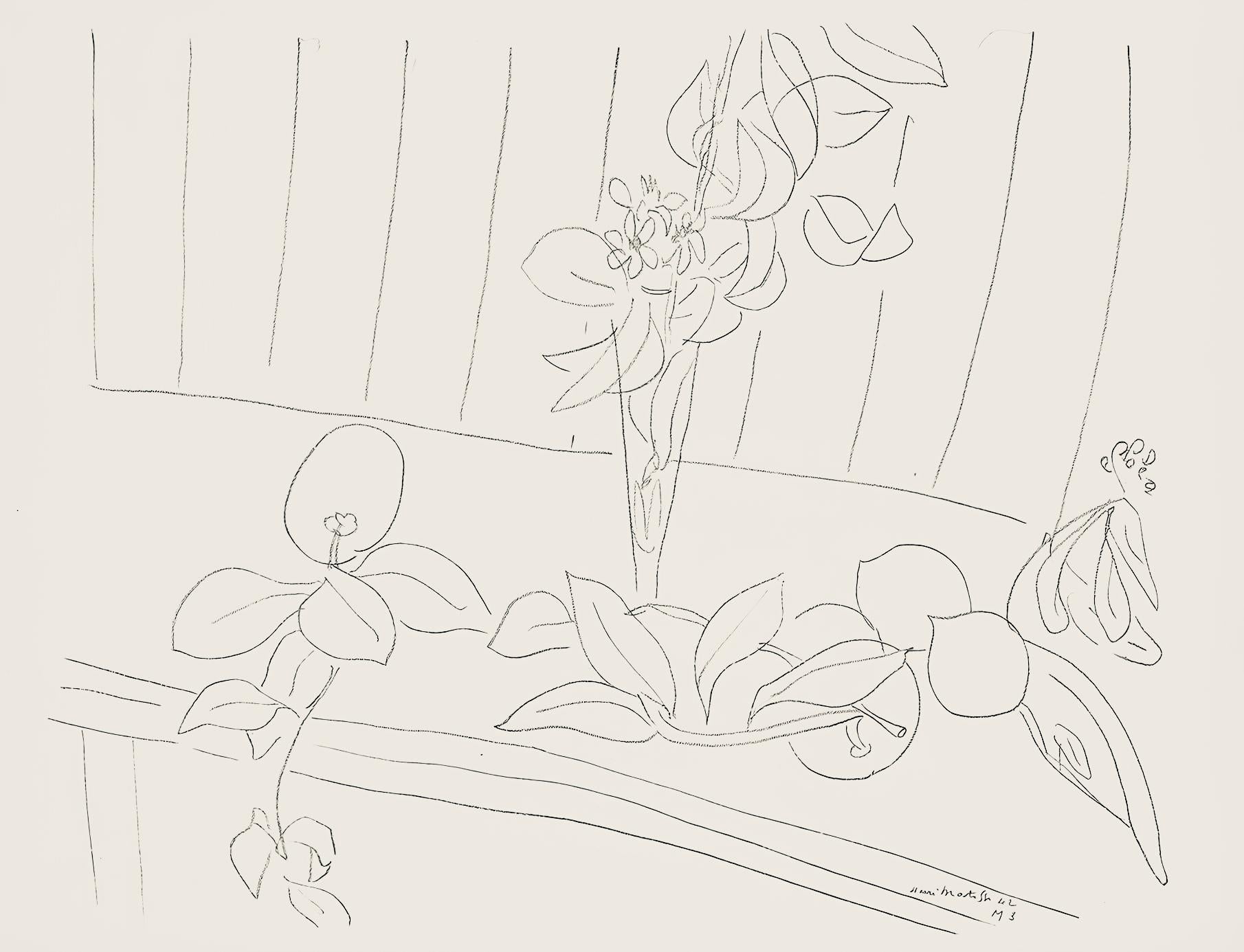 Henri Matisse Still-Life Print - Matisse, Série M, var. 3 (Duthuit 9), Dessins, Thèmes et variations (after)