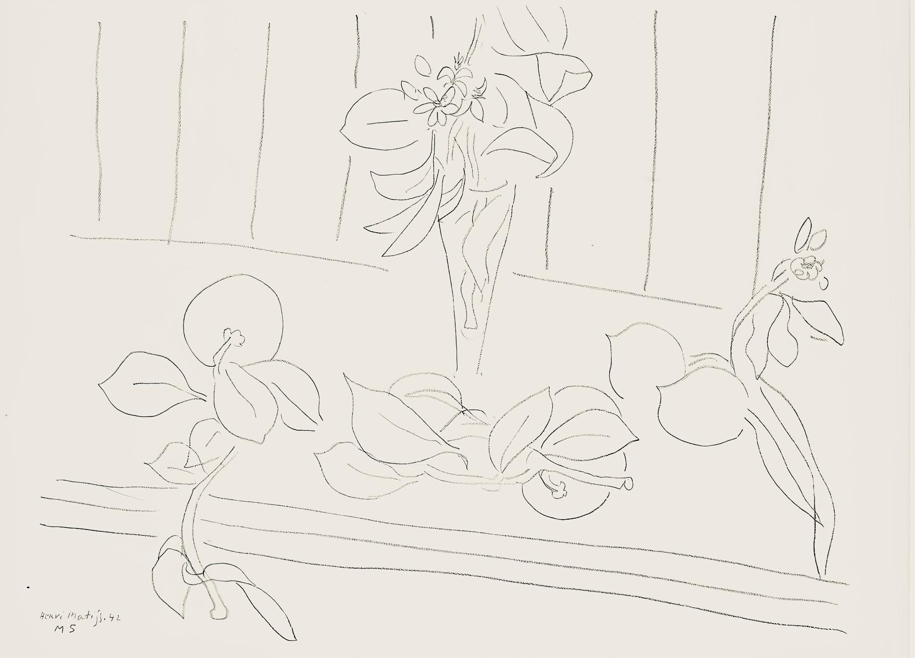 Abstract Print di Henri Matisse - Matisse, Série M, var. 5 (Duthuit 9), Dessins, Thèmes et variations (dopo)