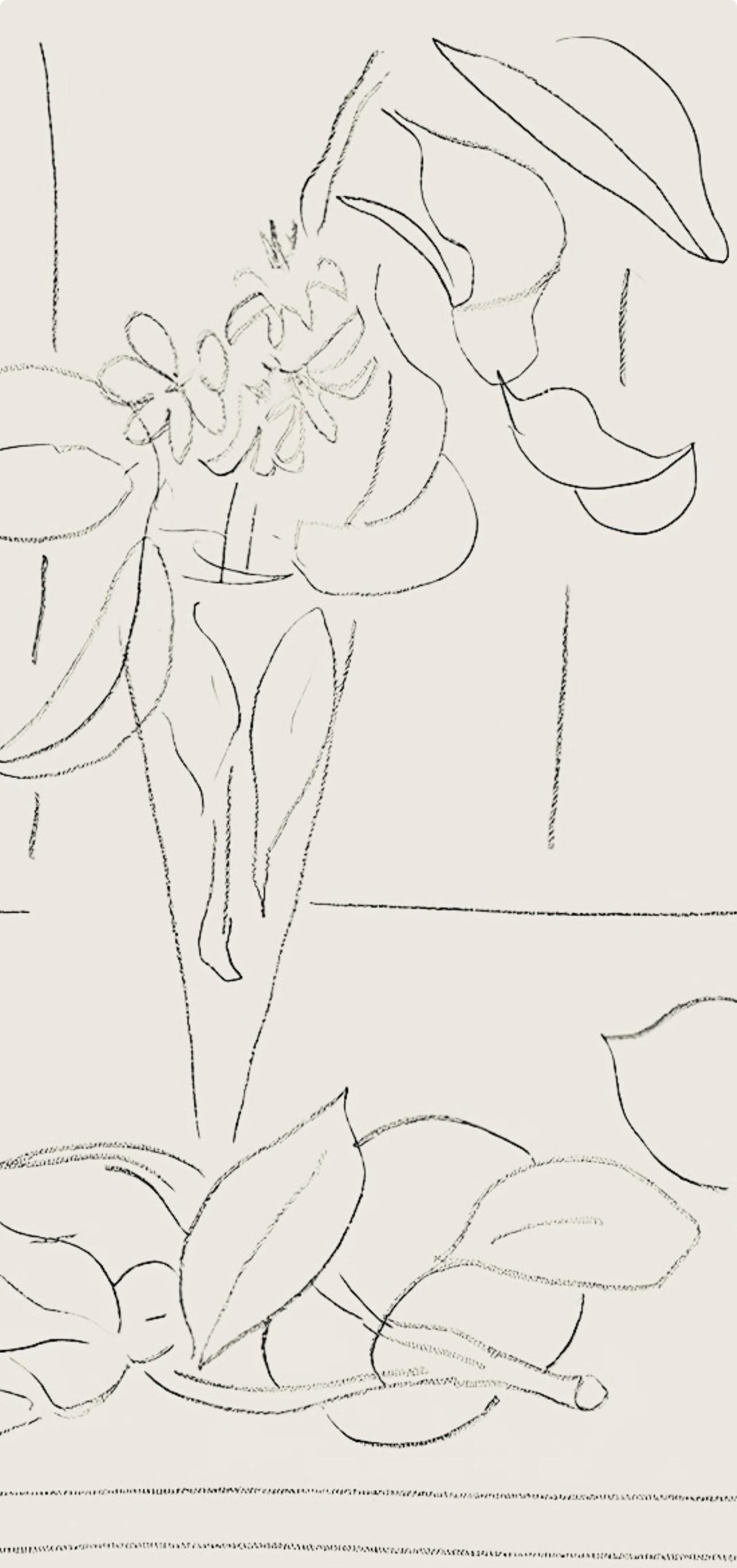 Matisse, Série M, var. 6 (Duthuit 9), Dessins, Thèmes et variations (d'après) - Beige Abstract Print par Henri Matisse