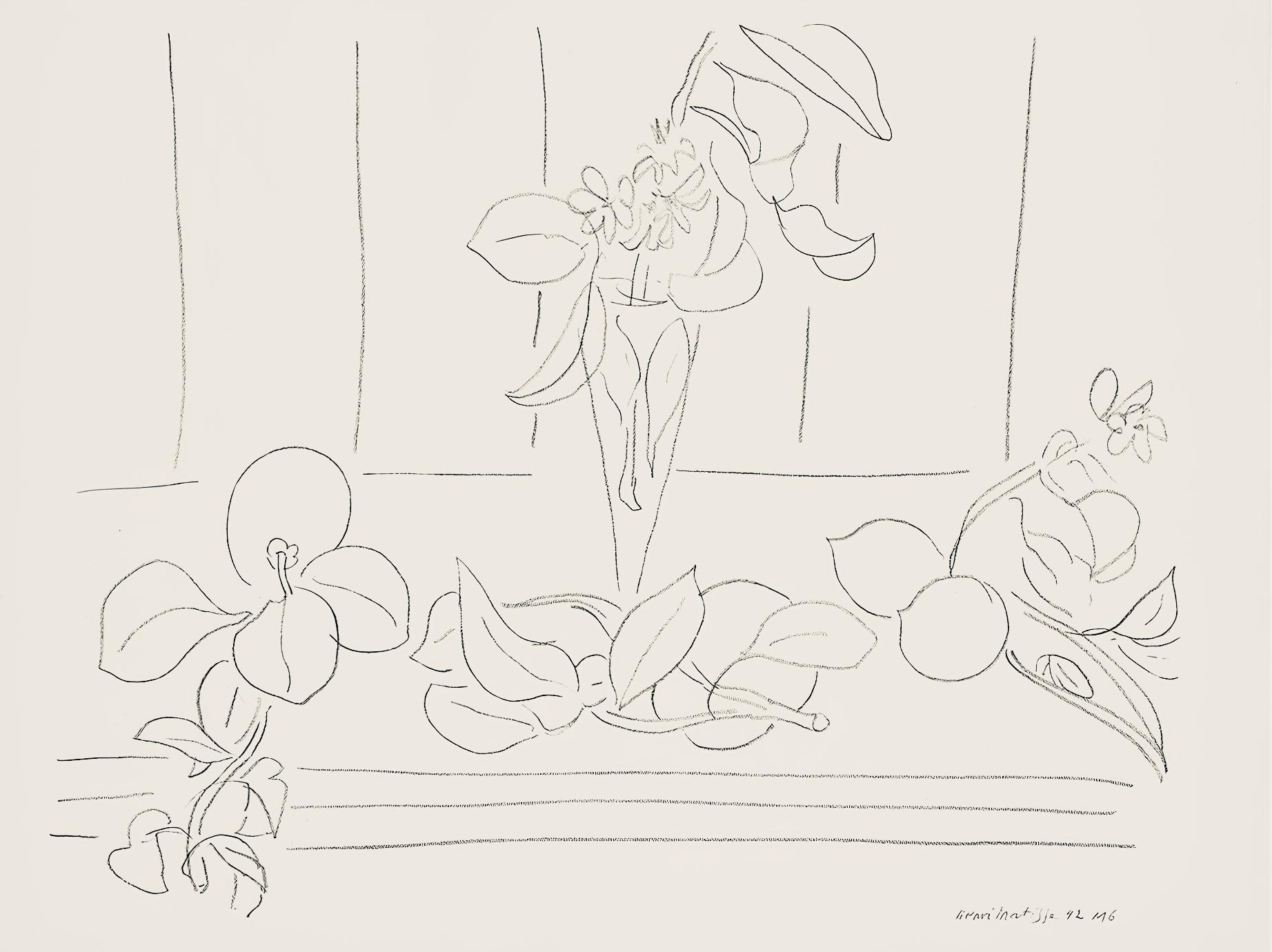 Abstract Print Henri Matisse - Matisse, Série M, var. 6 (Duthuit 9), Dessins, Thèmes et variations (d'après)