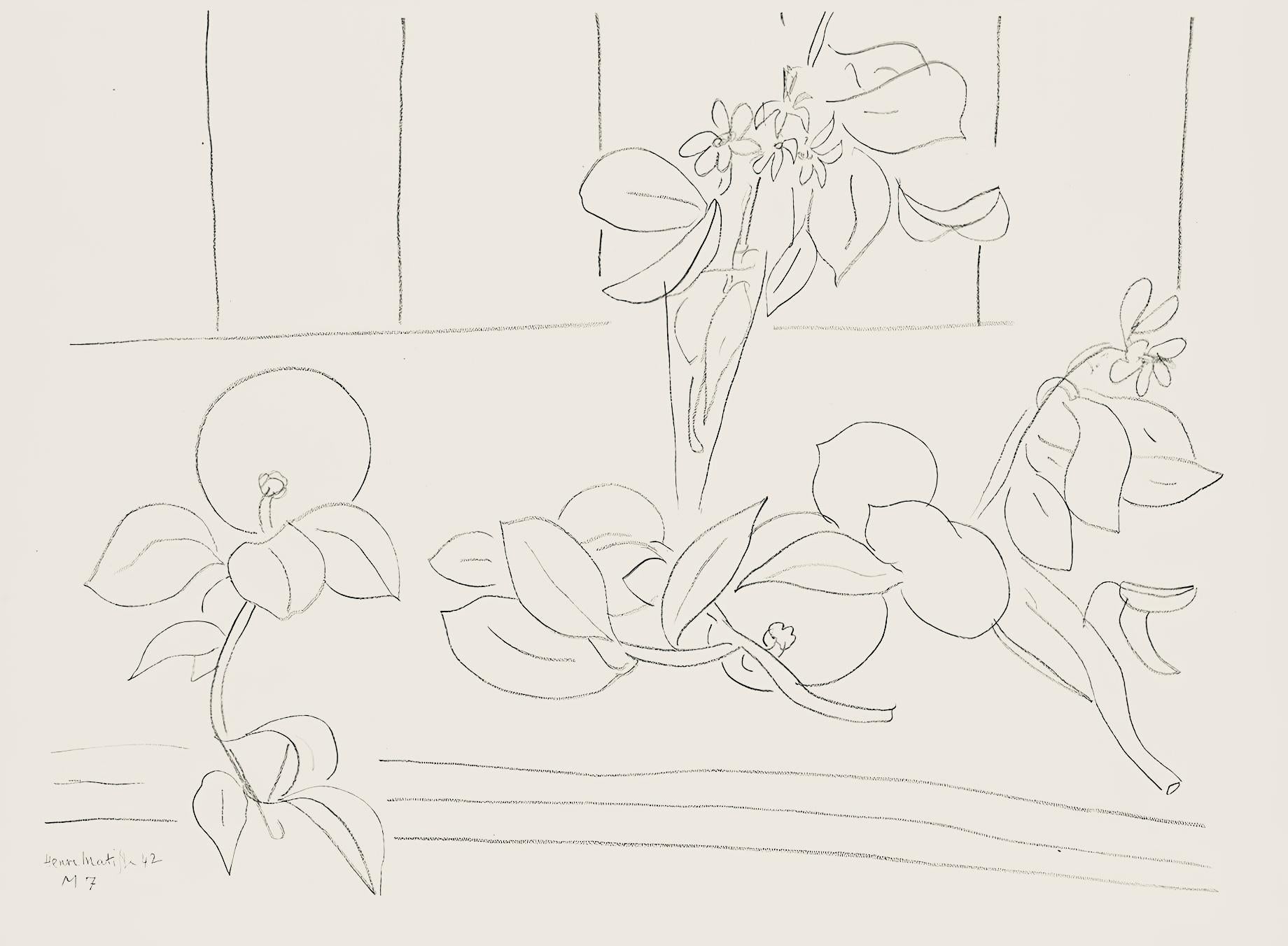 Henri Matisse Abstract Print - Matisse, Série M, var. 7 (Duthuit 9), Dessins, Thèmes et variations (after)