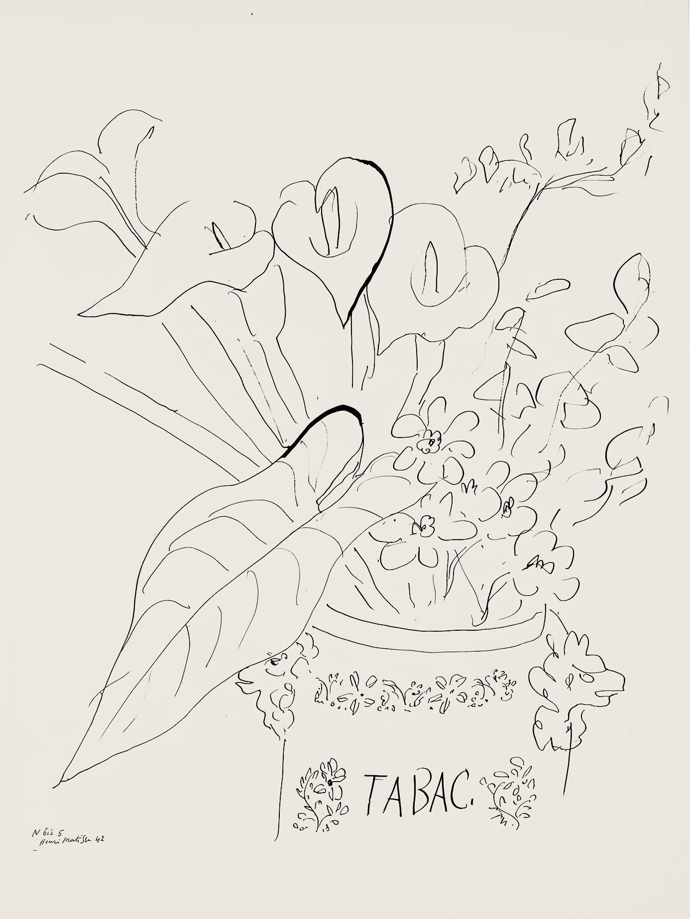 Henri Matisse Still-Life Print - Matisse, Série N Gc'S, var. 5 (Duthuit 9), Dessins, Thèmes et variations (after)