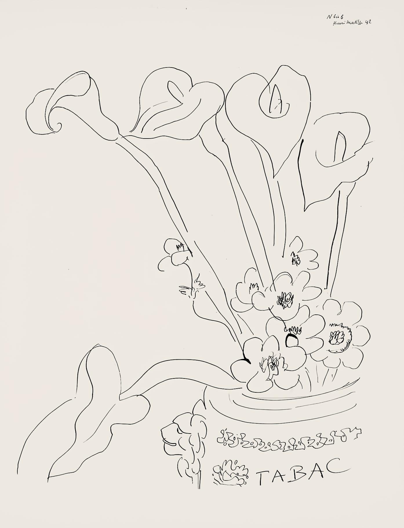 Henri Matisse Still-Life Print - Matisse, Série N Gc'S, var. 6 (Duthuit 9), Dessins, Thèmes et variations (after)