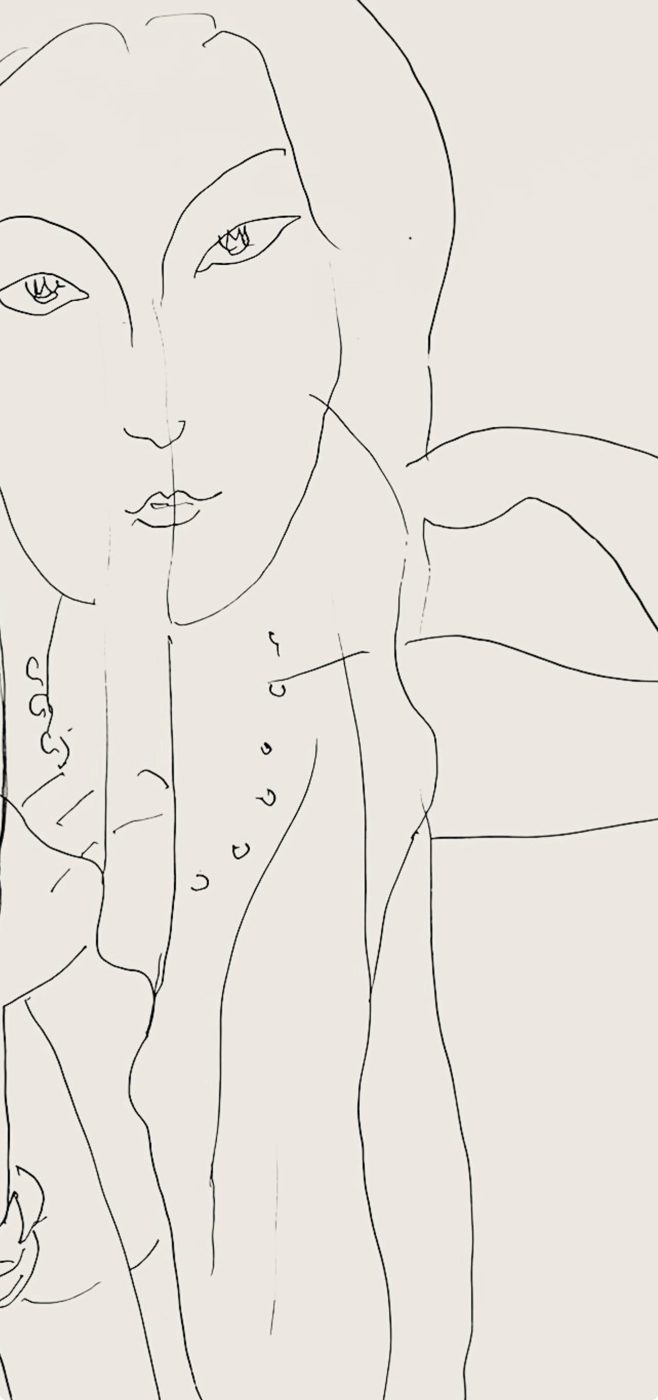 Matisse, Série N, var. 2 (Duthuit 9), Dessins, Thèmes et variations (after) - Beige Abstract Print by Henri Matisse
