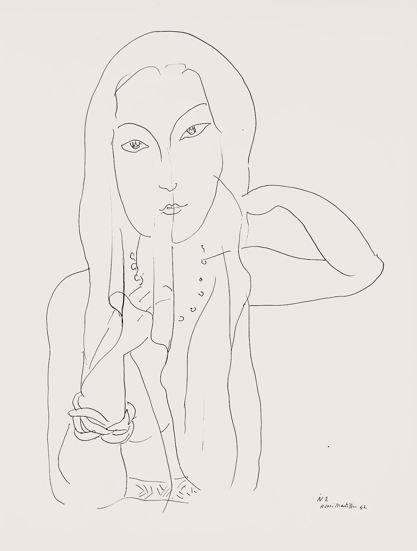 Henri Matisse Abstract Print - Matisse, Série N, var. 2 (Duthuit 9), Dessins, Thèmes et variations (after)