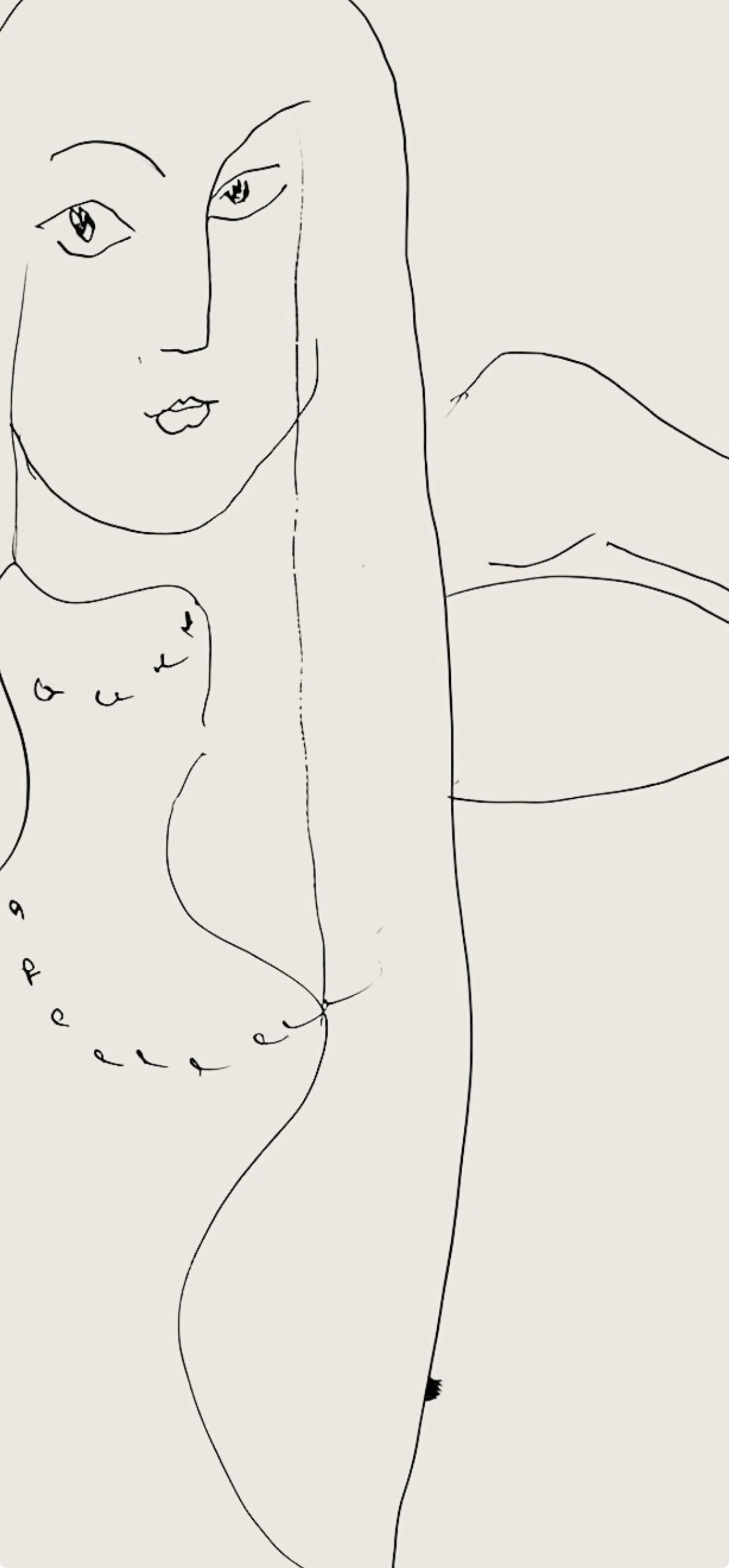 Matisse, Série N, var. 4 (Duthuit 9), Dessins, Thèmes et variations (after) - Gray Figurative Print by Henri Matisse