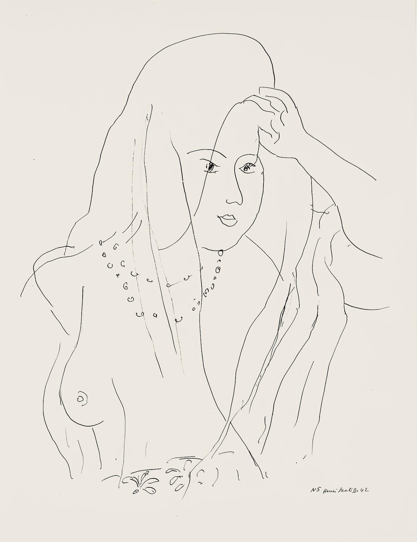 Henri Matisse Abstract Print - Matisse, Série N, var. 5 (Duthuit 9), Dessins, Thèmes et variations (after)