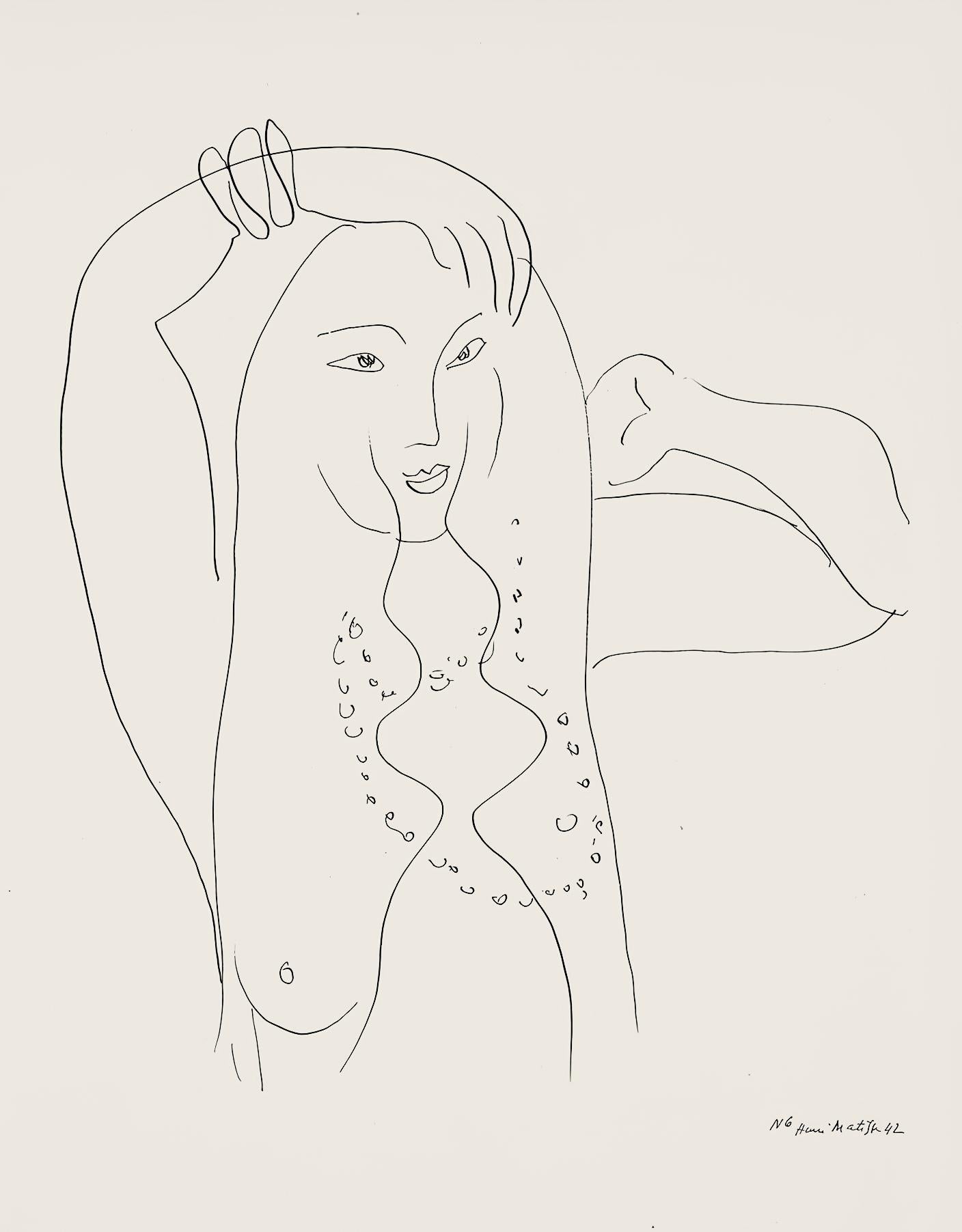 Henri Matisse Figurative Print - Matisse, Série N, var. 6 (Duthuit 9), Dessins, Thèmes et variations (after)