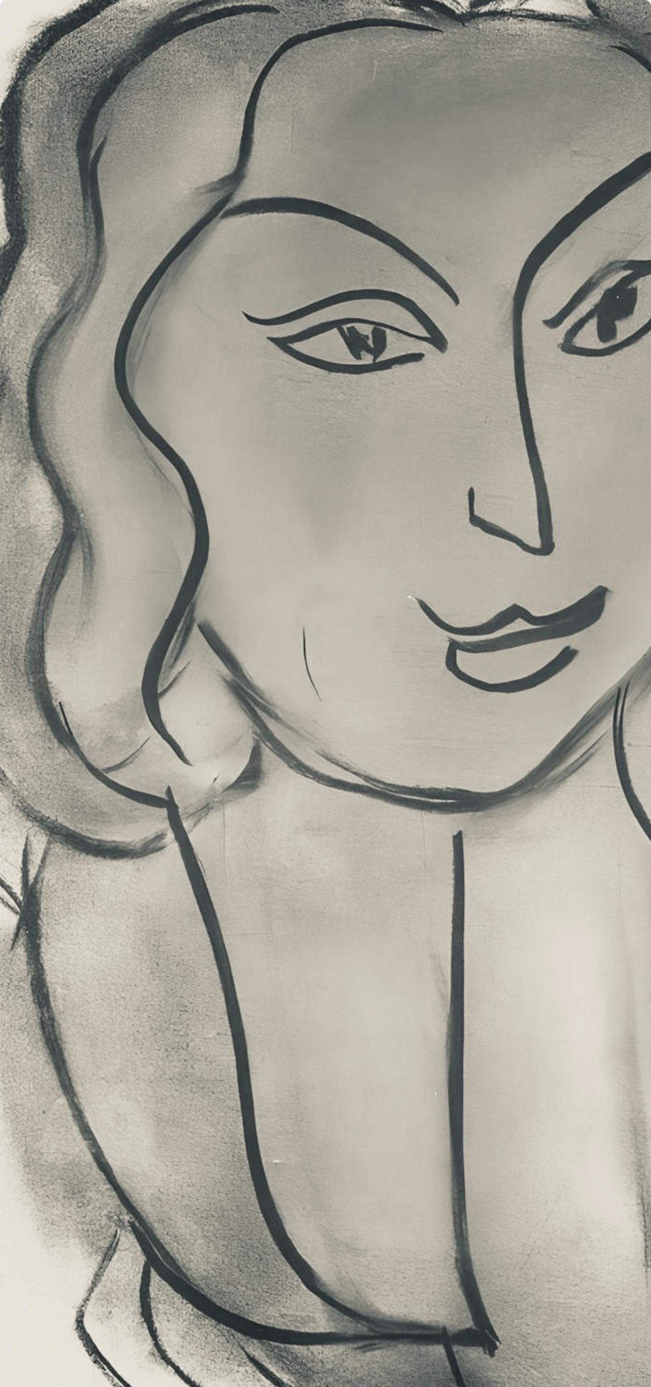 Matisse, Série O, var. 1 (Duthuit 9), Dessins, Thèmes et variations (after) - Gray Abstract Print by Henri Matisse