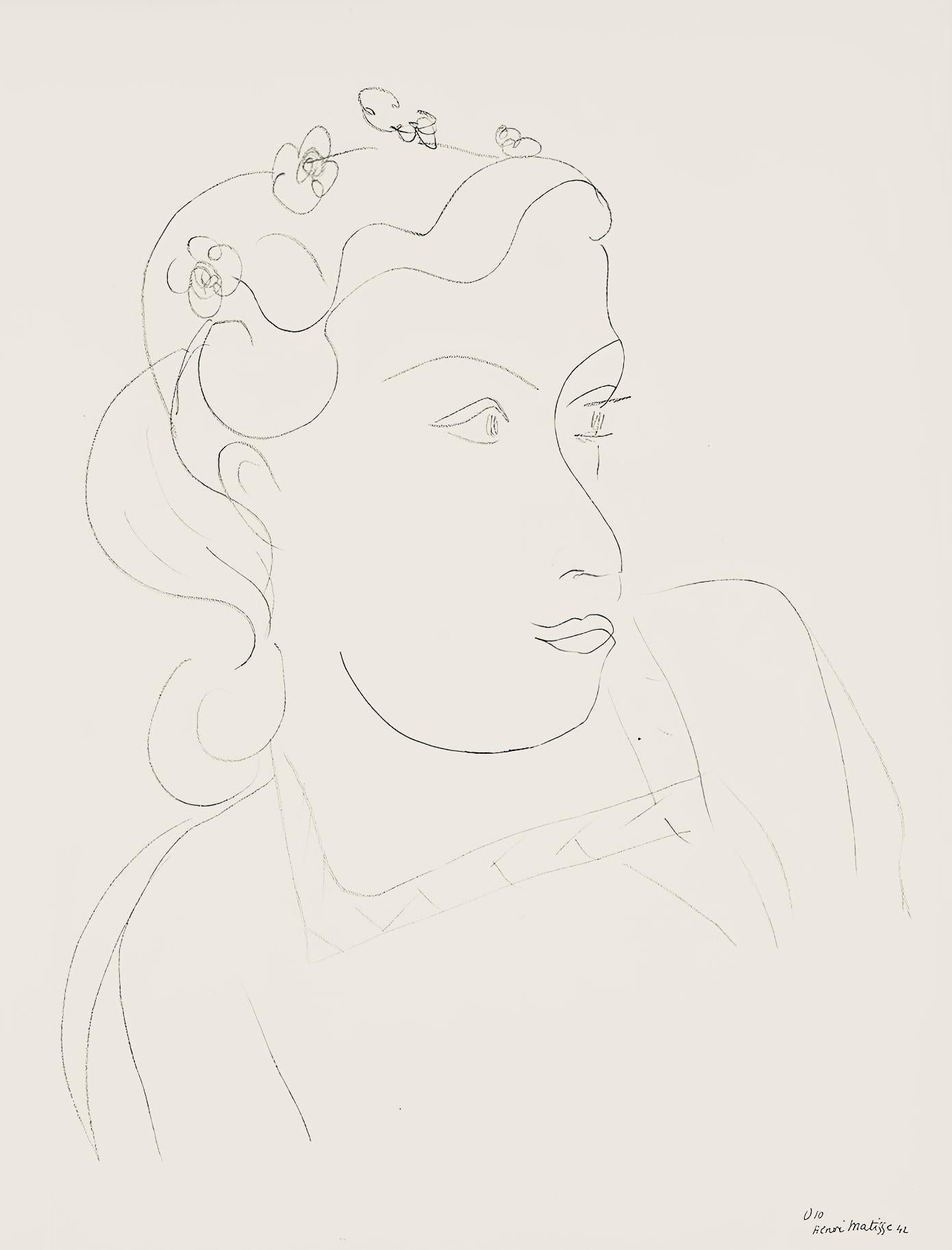 Henri Matisse Figurative Print - Matisse, Série O, var. 10 (Duthuit 9), Dessins, Thèmes et variations (after)