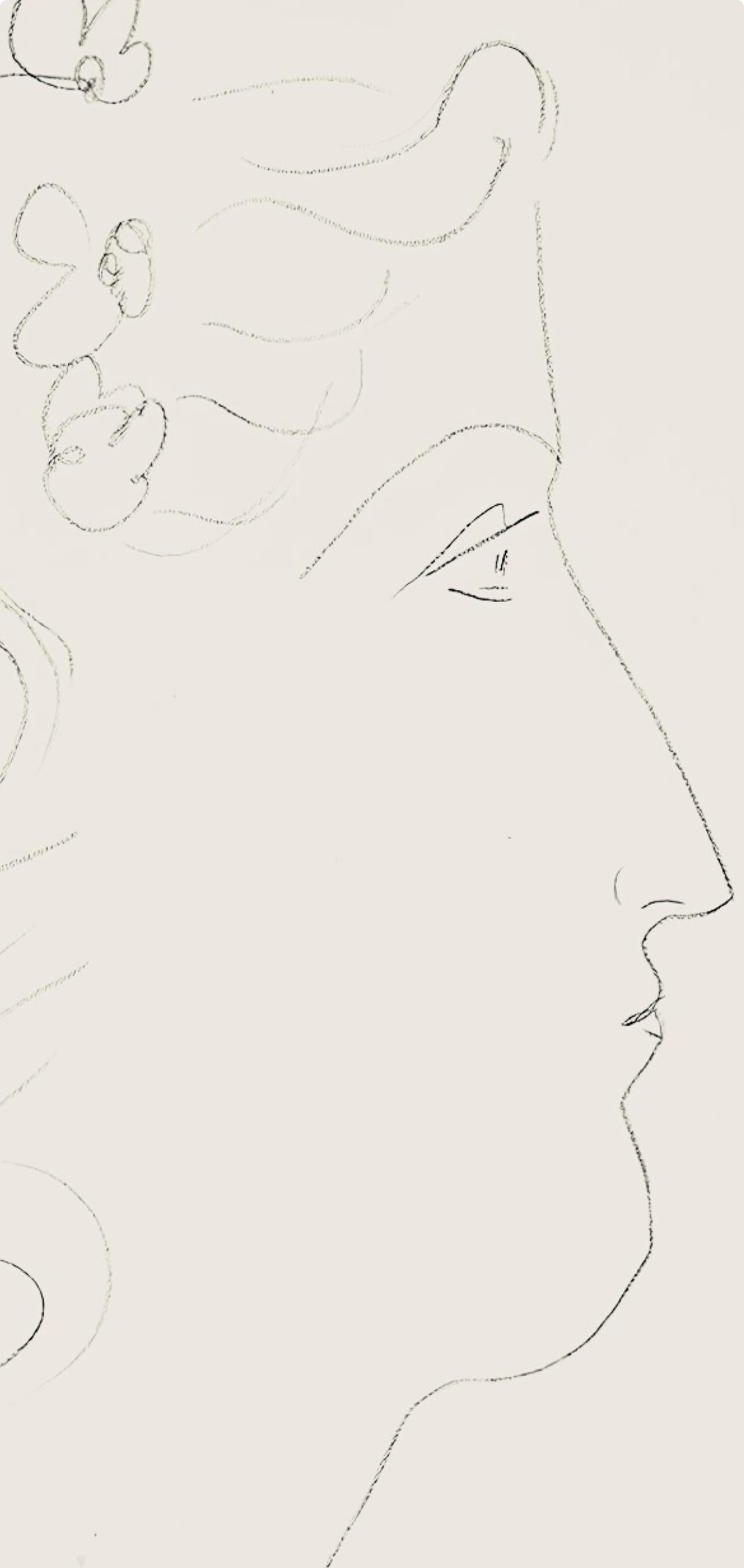 Matisse, Série O, var. 13 (Duthuit 9), Dessins, Thèmes et variations (after) - Gray Figurative Print by Henri Matisse