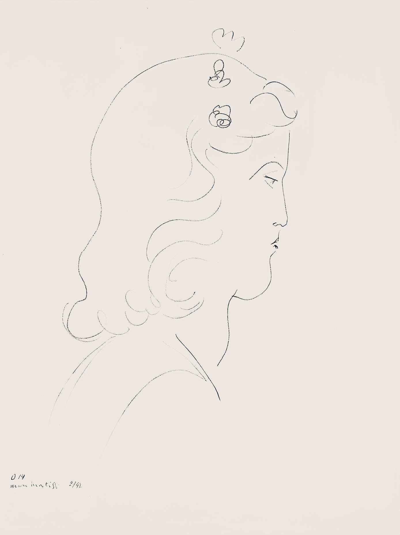 Henri Matisse Abstract Print - Matisse, Série O, var. 14 (Duthuit 9), Dessins, Thèmes et variations (after)