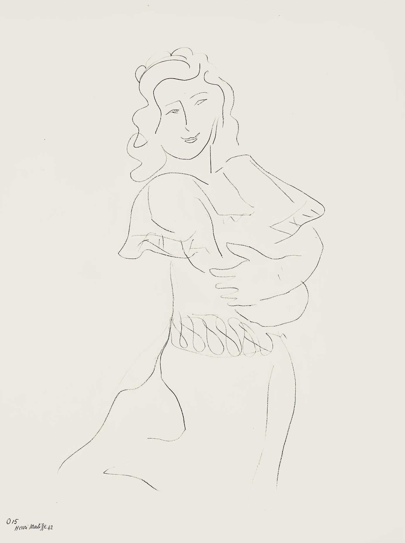 Henri Matisse Figurative Print - Matisse, Série O, var. 15 (Duthuit 9), Dessins, Thèmes et variations (after)