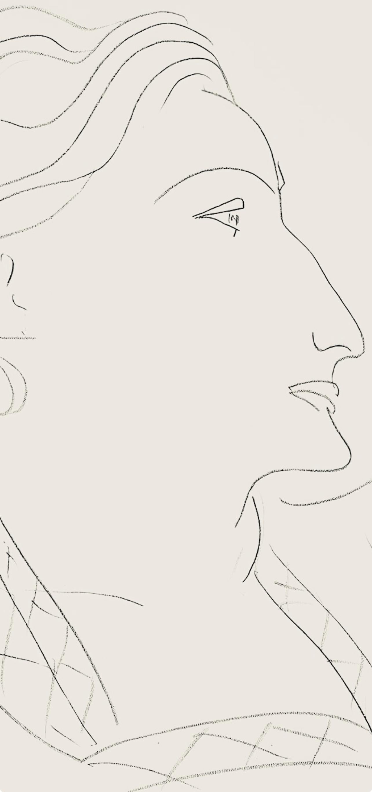 Matisse, Série O, var. 16 (Duthuit 9), Dessins, Thèmes et variations (after) - Beige Figurative Print by Henri Matisse