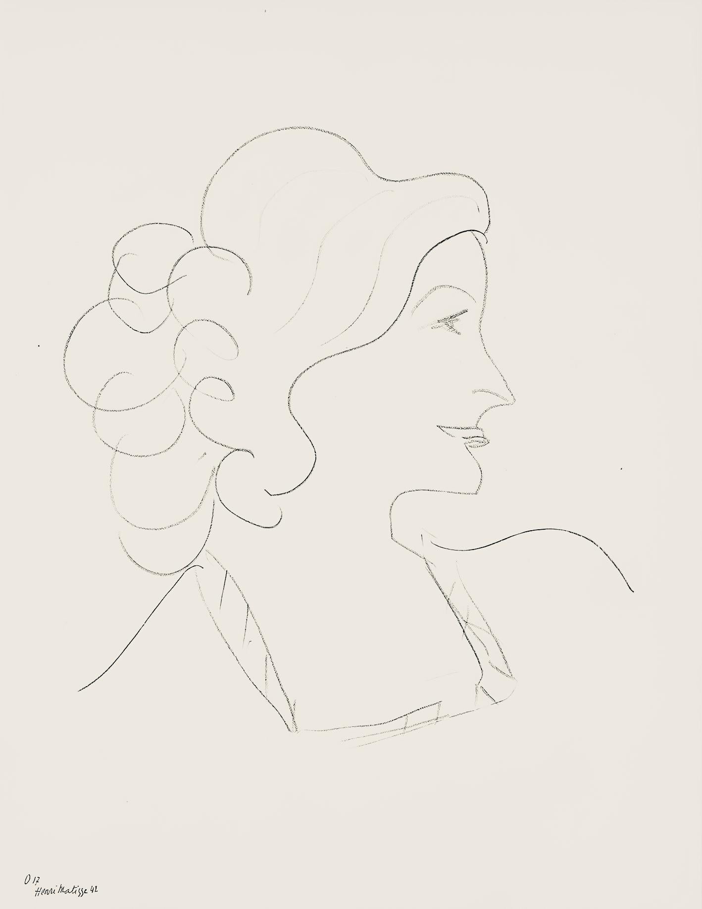 Henri Matisse Figurative Print - Matisse, Série O, var. 17 (Duthuit 9), Dessins, Thèmes et variations (after)