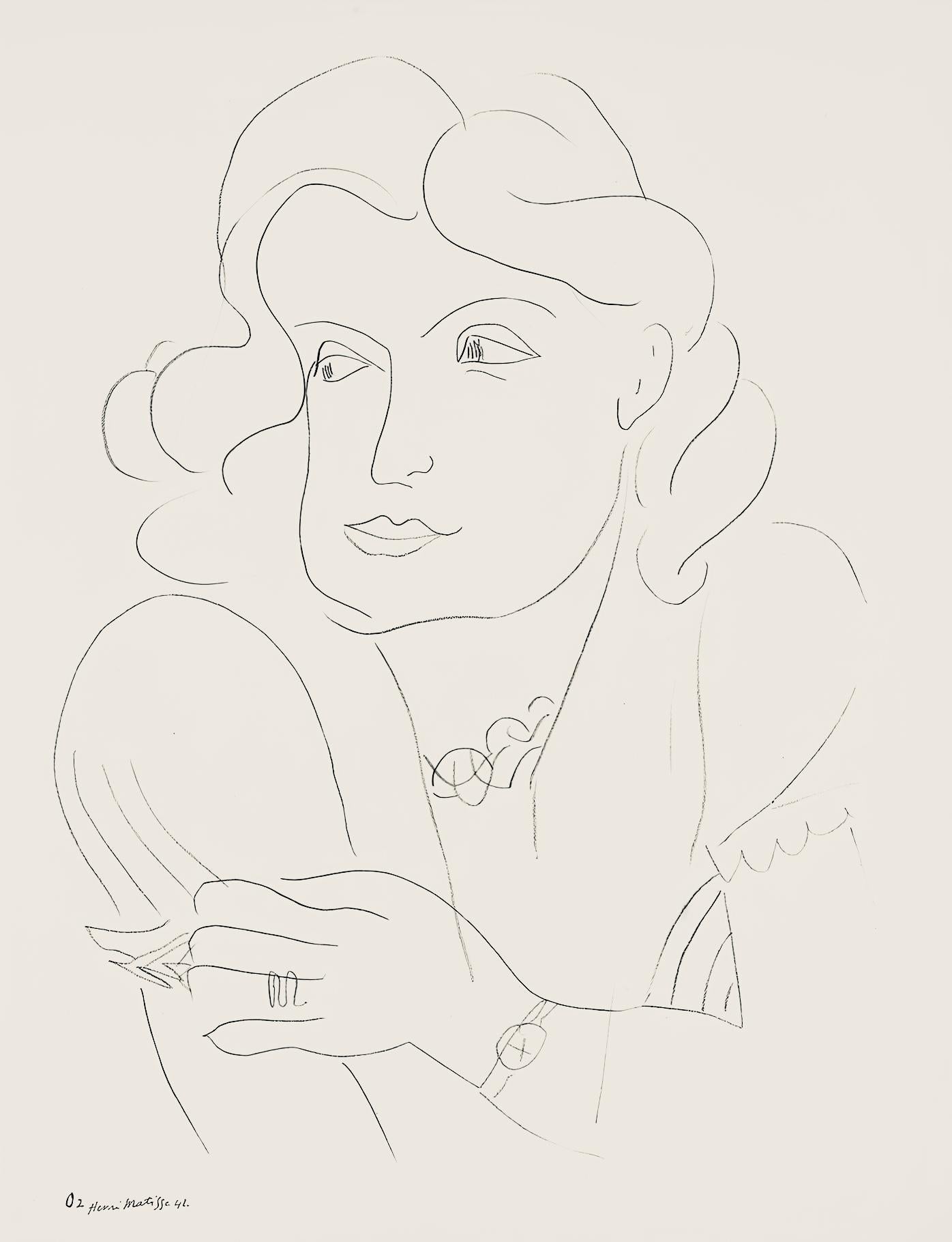 Henri Matisse Figurative Print - Matisse, Série O, var. 2 (Duthuit 9), Dessins, Thèmes et variations (after)