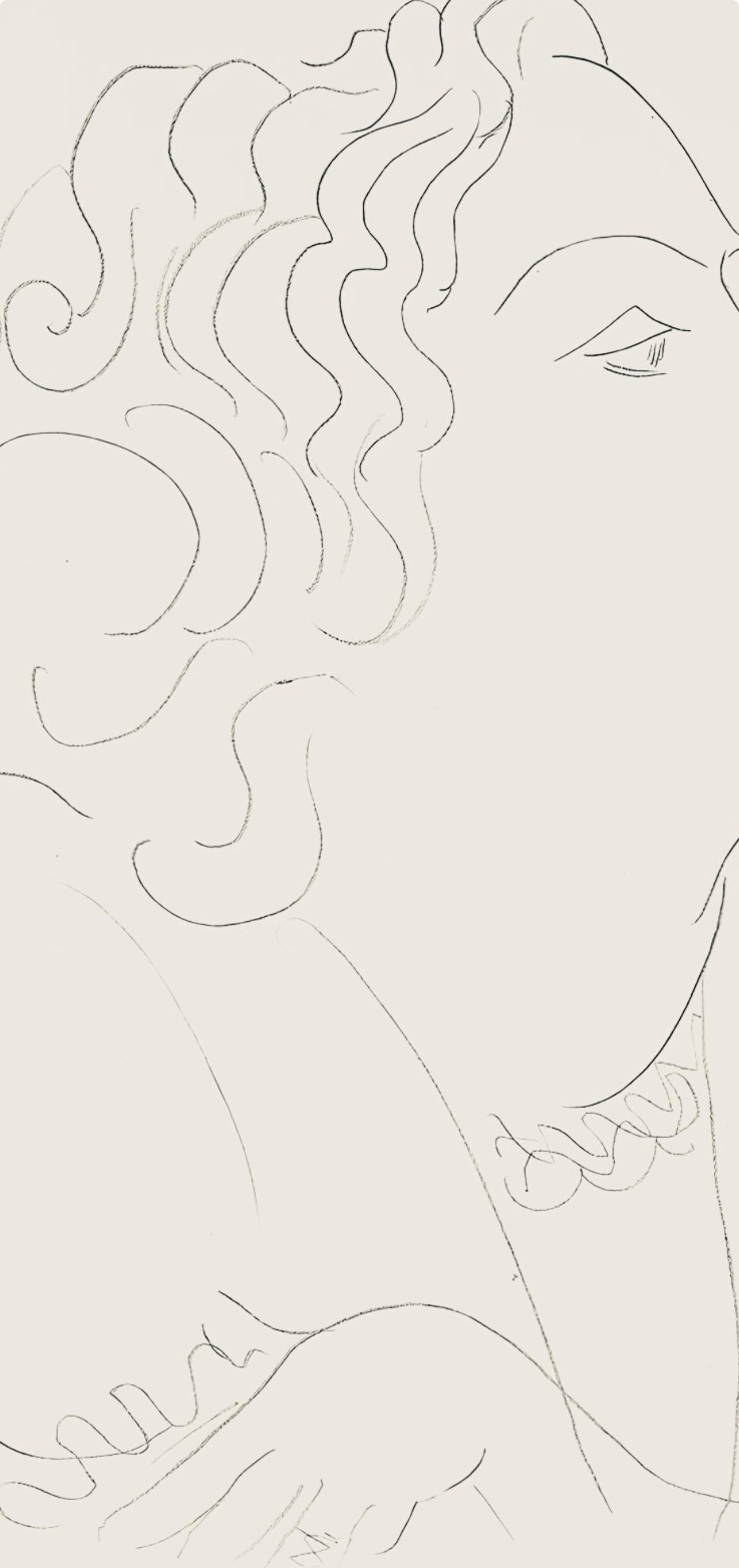 Matisse, Série O, var. 3 (Duthuit 9), Dessins, Thèmes et variations (after) - Beige Abstract Print by Henri Matisse