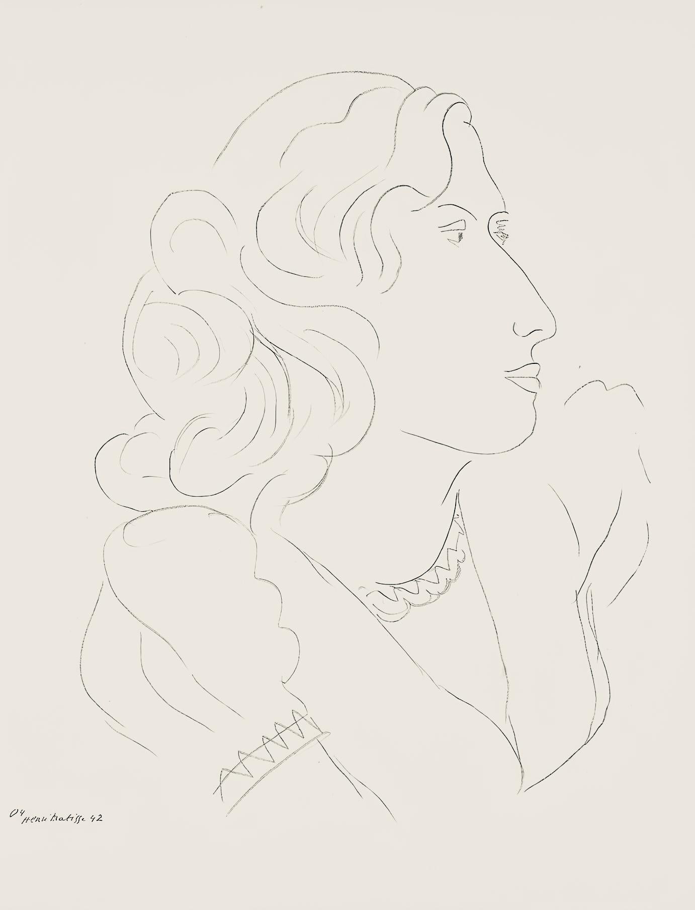Henri Matisse Abstract Print - Matisse, Série O, var. 4 (Duthuit 9), Dessins, Thèmes et variations (after)