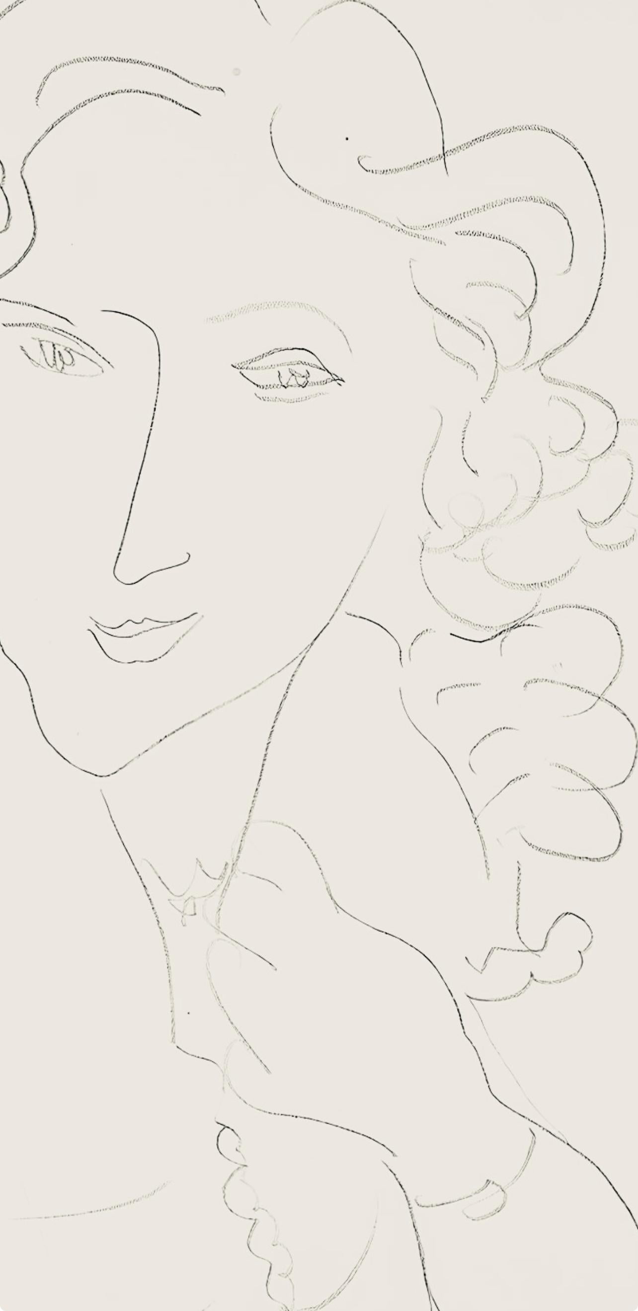 Matisse, Série O, var. 5 (Duthuit 9), Dessins, Thèmes et variations (after) - Beige Abstract Print by Henri Matisse
