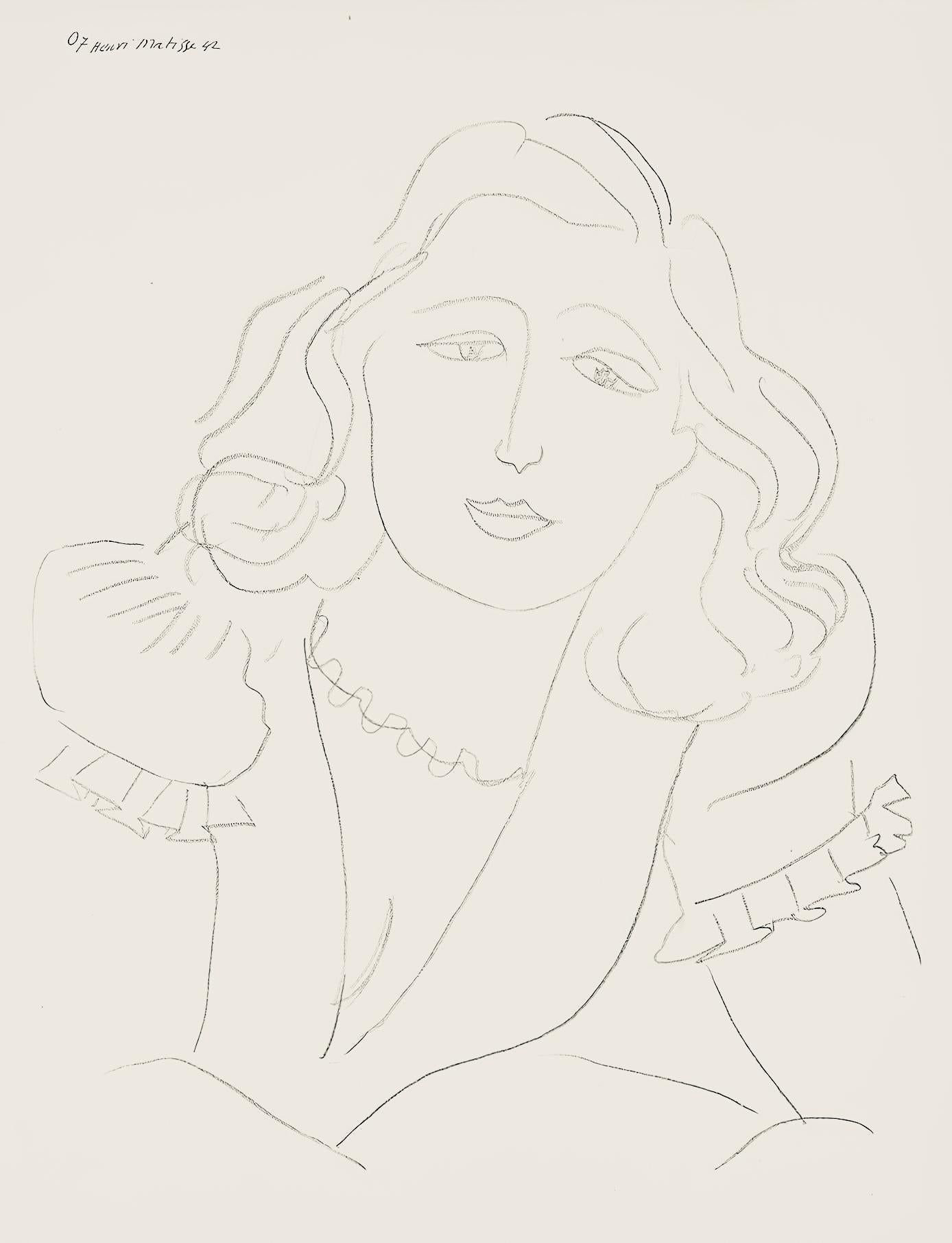 Henri Matisse Abstract Print - Matisse, Série O, var. 7 (Duthuit 9), Dessins, Thèmes et variations (after)