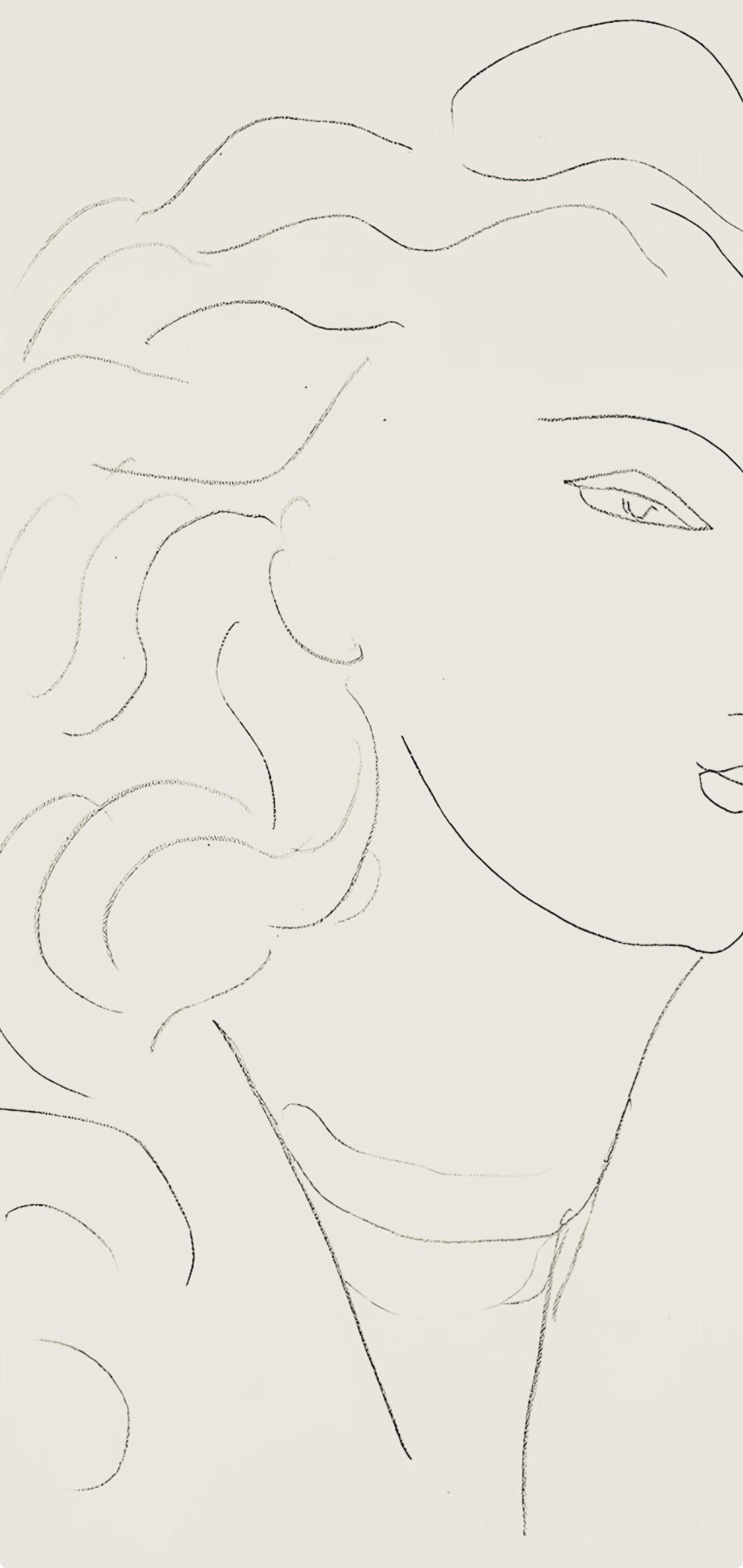 Matisse, Série O, var. 8 (Duthuit 9), Dessins, Thèmes et variations (after) - Beige Abstract Print by Henri Matisse