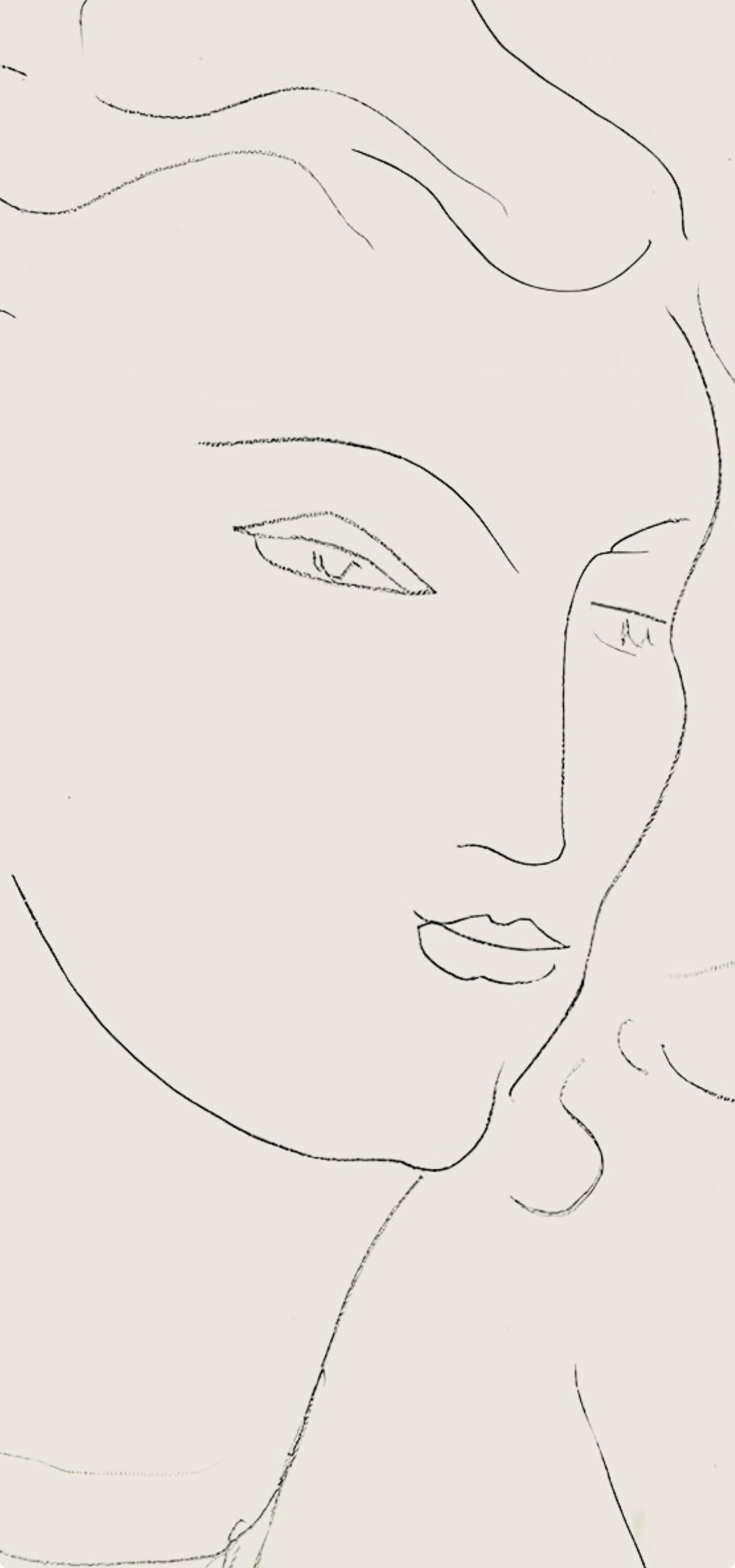 Lithograph on vélin pur fil paper. Inscription: Signed in the plate and unnumbered, as issued. Good condition. Notes: From the folio, Henri Matisse, Dessins, Thèmes et Variations, 1943. Published by Martin Fabiani, Éditeur, Paris; printed by Georges