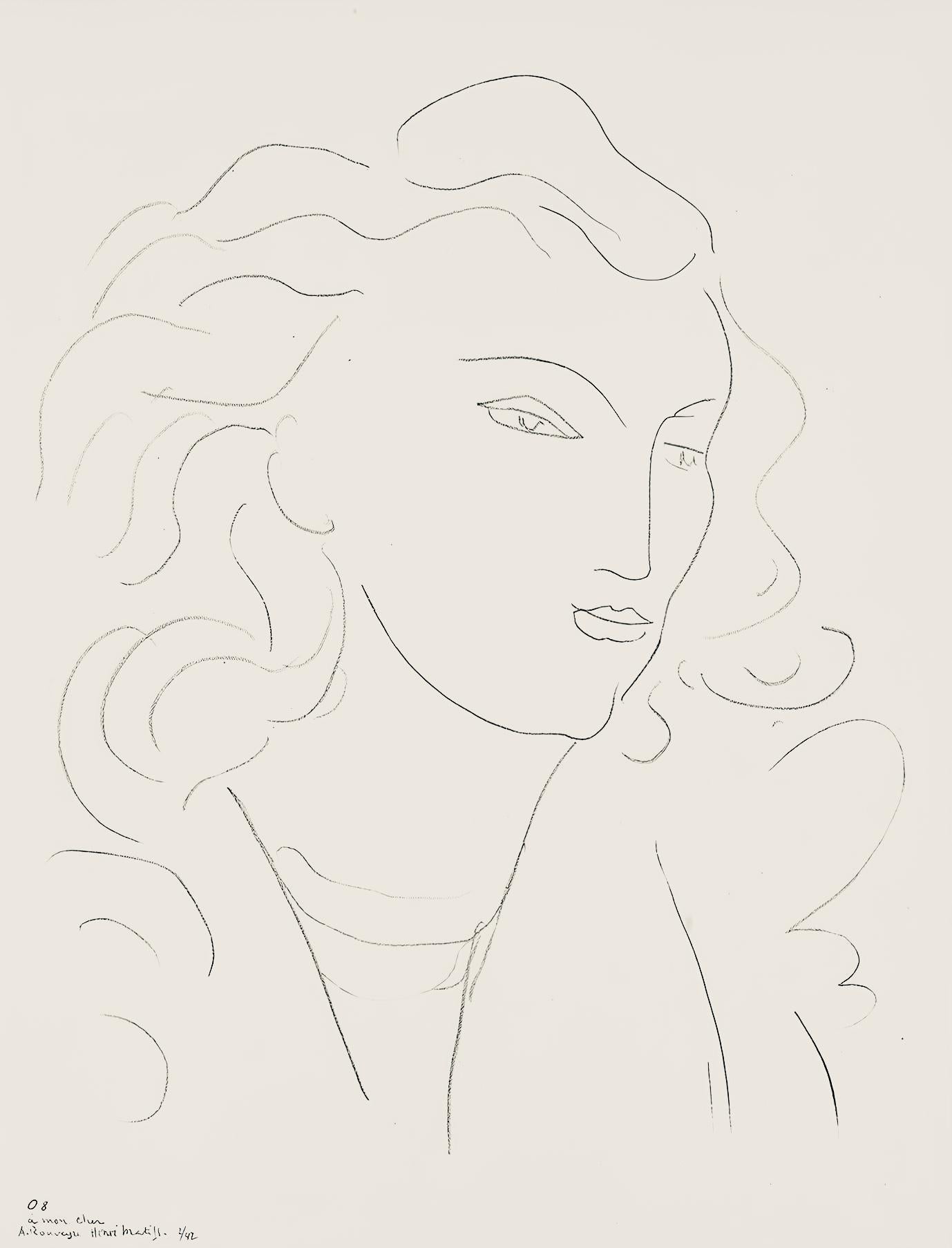 Henri Matisse Abstract Print - Matisse, Série O, var. 8 (Duthuit 9), Dessins, Thèmes et variations (after)