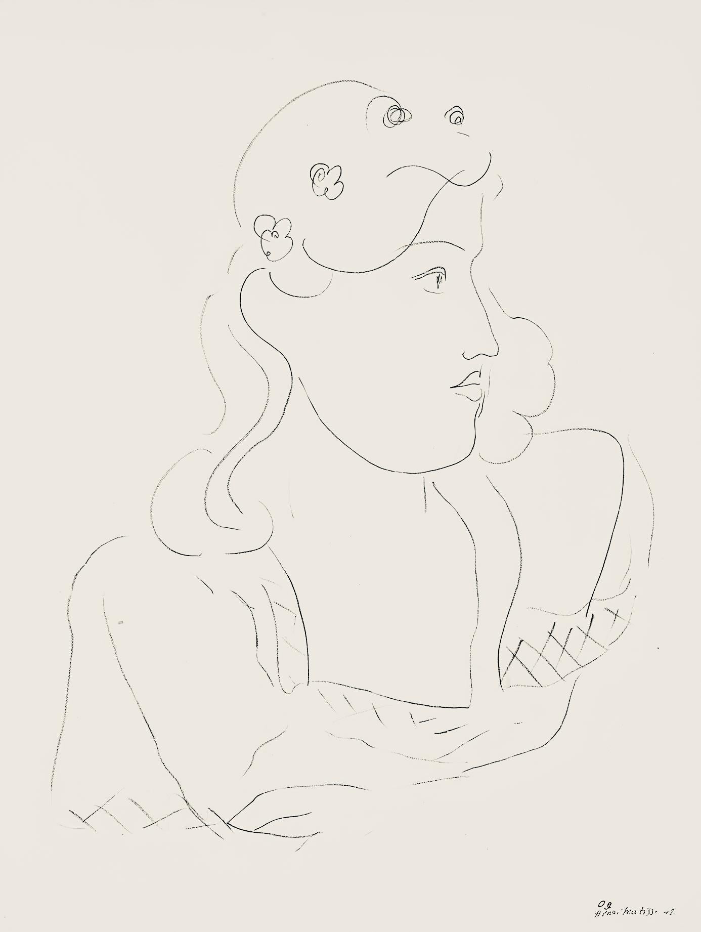Henri Matisse Figurative Print - Matisse, Série O, var. 9 (Duthuit 9), Dessins, Thèmes et variations (after)