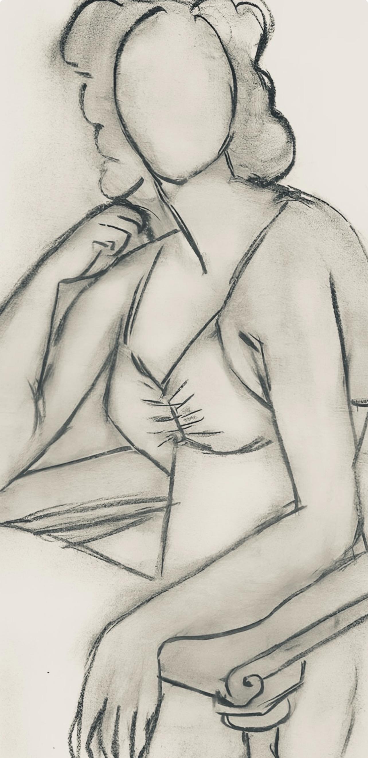 Matisse, Série P, var. 1 (Duthuit 9), Dessins, Thèmes et variations (after) - Print by Henri Matisse