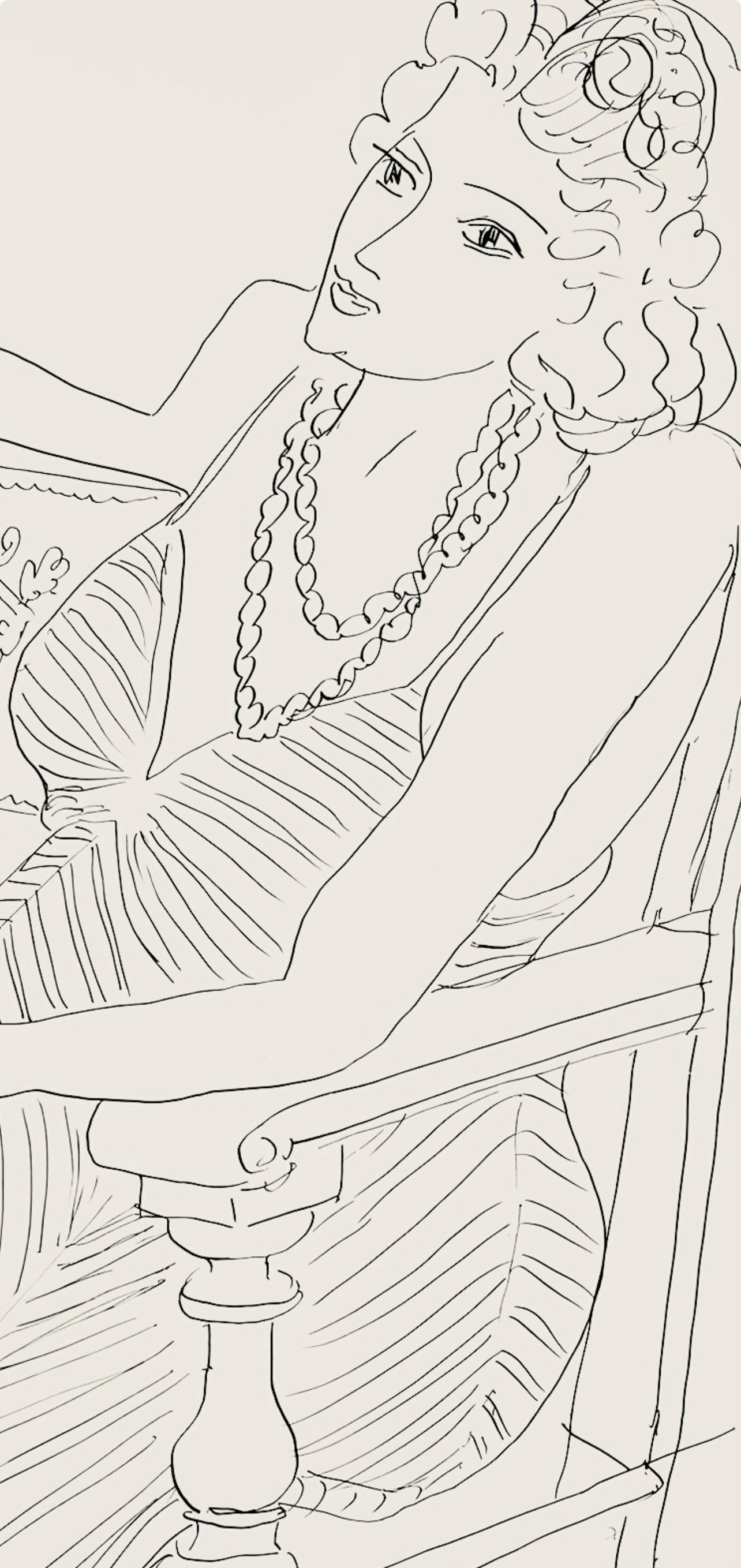 Matisse, Série P, var. 3 (Duthuit 9), Dessins, Thèmes et variations (after) - Print by Henri Matisse