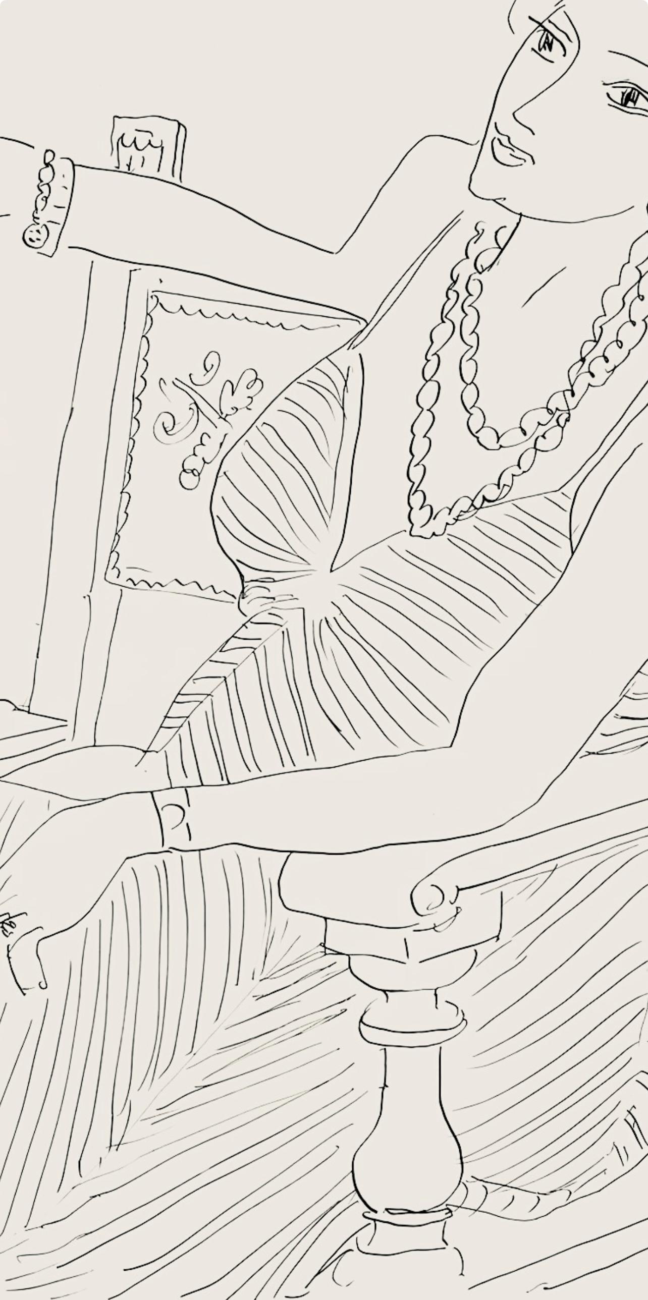Matisse, Série P, var. 3 (Duthuit 9), Dessins, Thèmes et variations (after) - Modern Print by Henri Matisse
