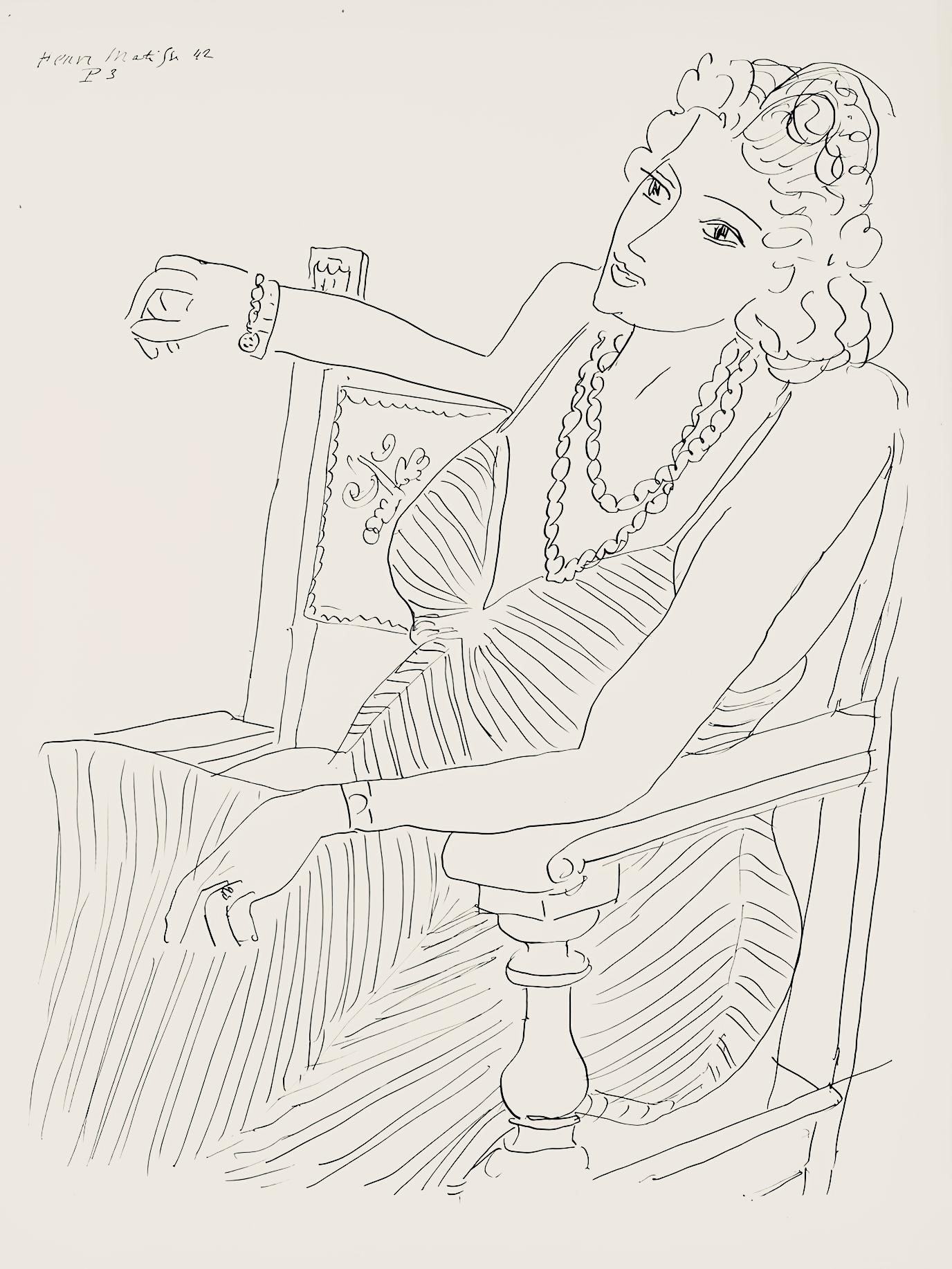 Henri Matisse Figurative Print - Matisse, Série P, var. 3 (Duthuit 9), Dessins, Thèmes et variations (after)