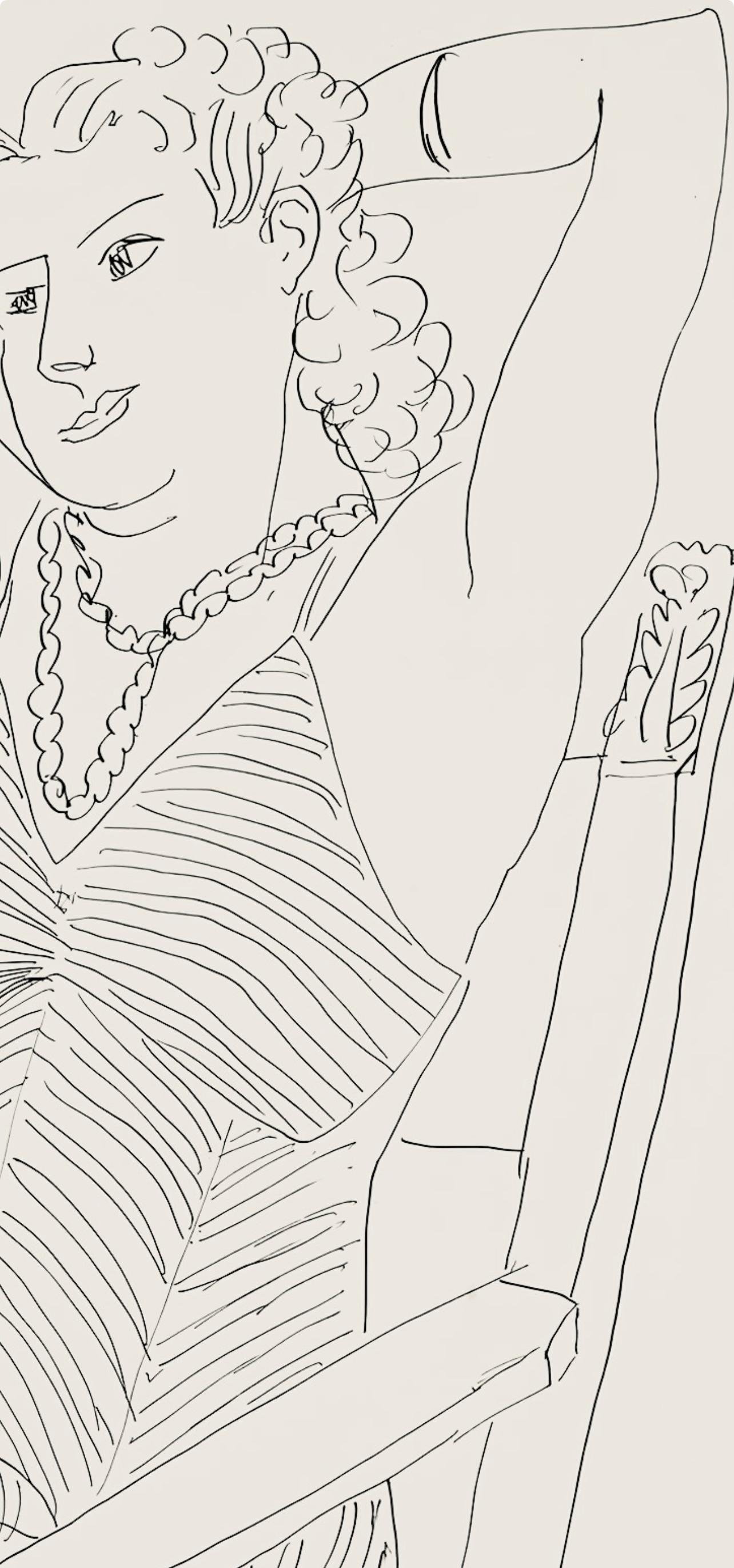 Matisse, Série P, var. 4 (Duthuit 9), Dessins, Thèmes et variations (after) - Beige Abstract Print by Henri Matisse