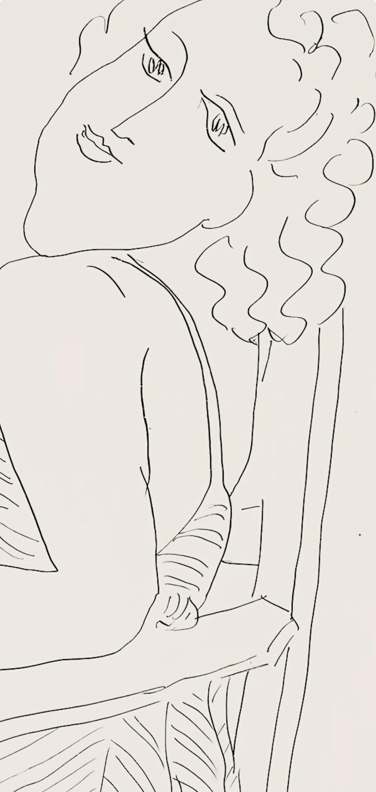 Matisse, Série P, var. 6 (Duthuit 9), Dessins, Thèmes et variations (after) - Beige Abstract Print by Henri Matisse
