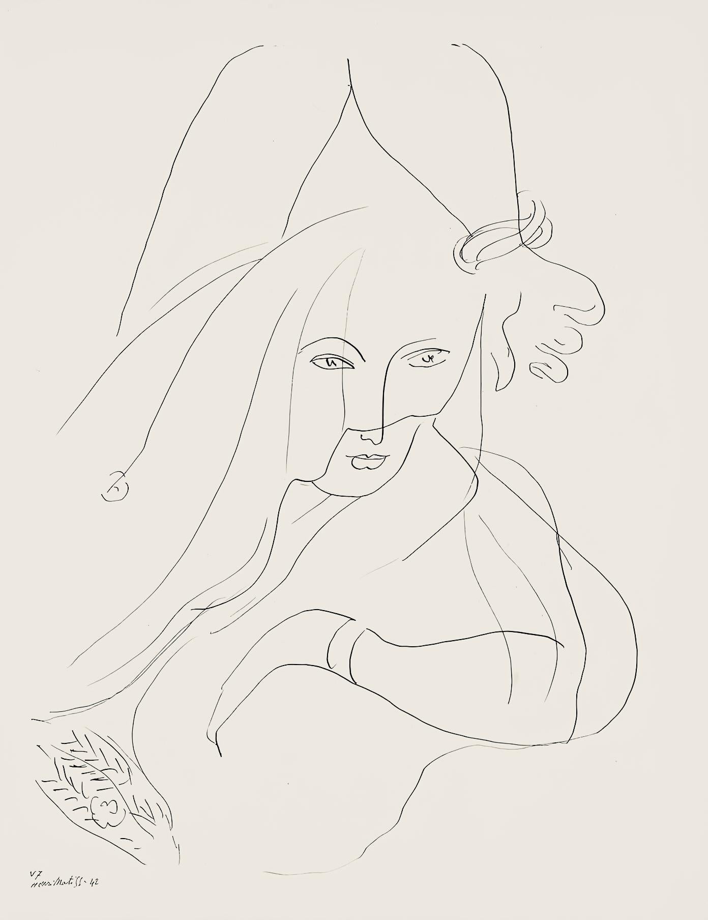 Henri Matisse Abstract Print - Matisse, Série V, var. 7 (Duthuit 9), Dessins, Thèmes et variations (after)
