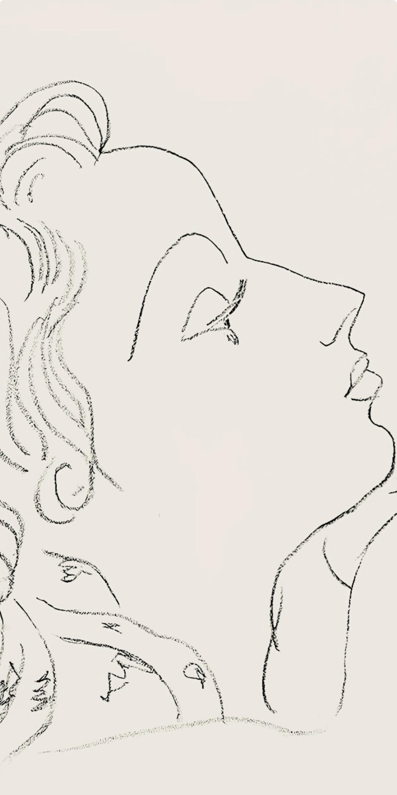 Matisse, Série Z, var. 1 (Duthuit 9), Dessins, Thèmes et variations (after) - Beige Figurative Print by Henri Matisse
