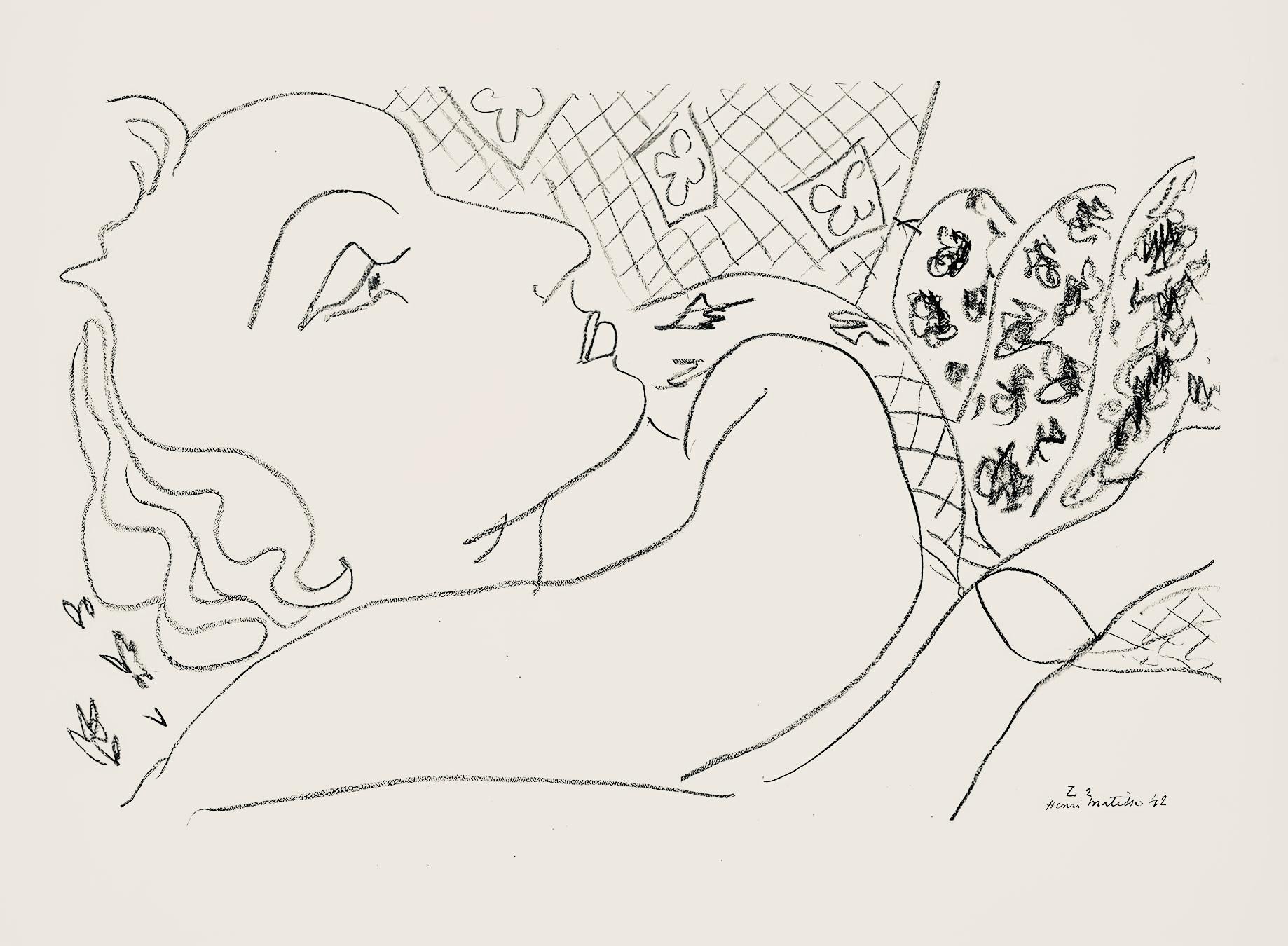 Henri Matisse Abstract Print - Matisse, Série Z, var. 2 (Duthuit 9), Dessins, Thèmes et variations (after)
