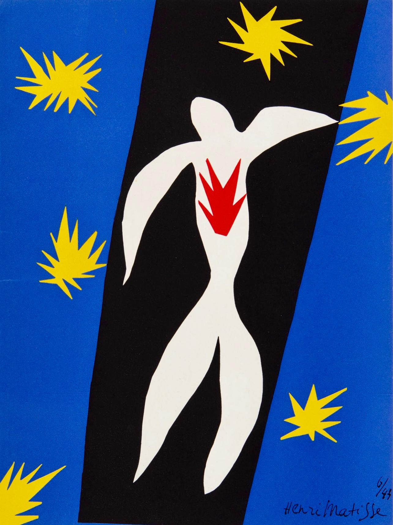Henri Matisse Landscape Print – Matisse, La Chute d'Icare (Duthuit 74), Verve: Revue Artistique (nach)