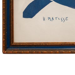 Mid Century Modern Serigraph in Colors Henri Matisse Blue Nude II Signed 1952