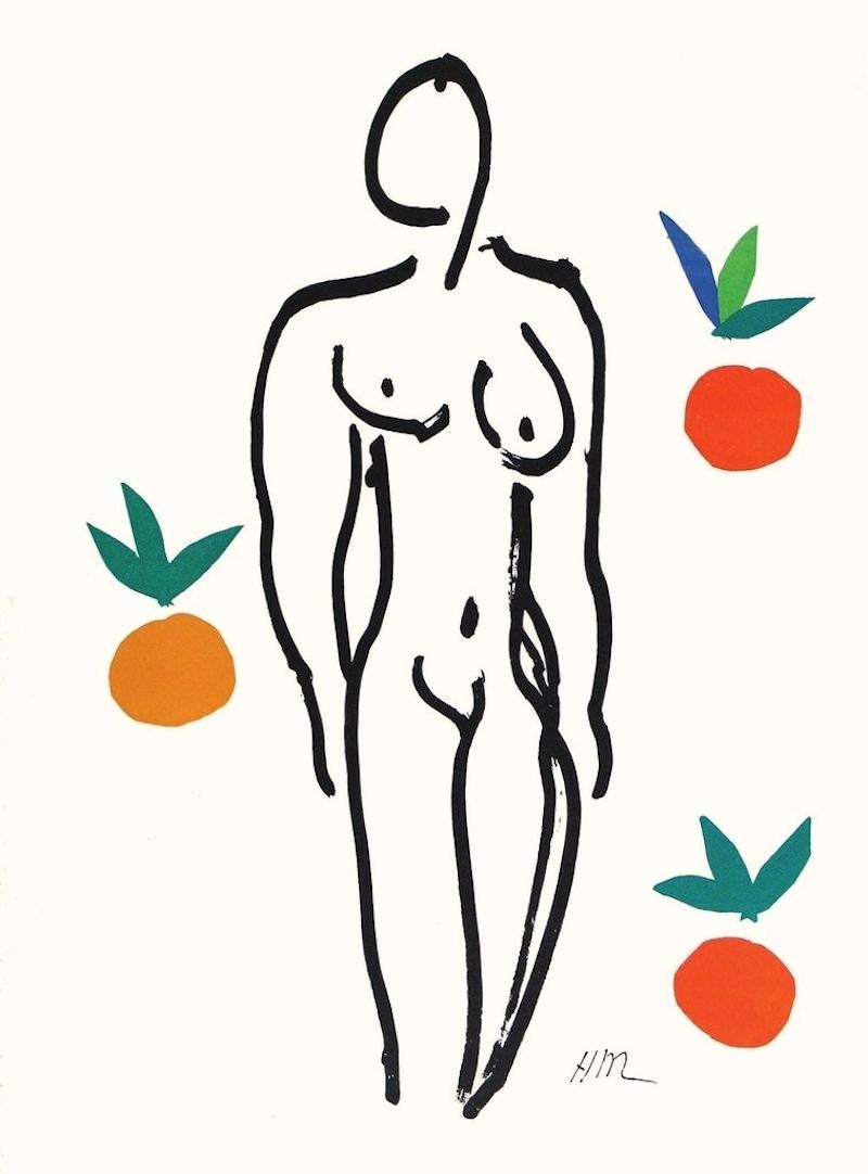 Litografia Modern Color 'Nu aux Oranges' su carta Wove 1958 - Print di Henri Matisse