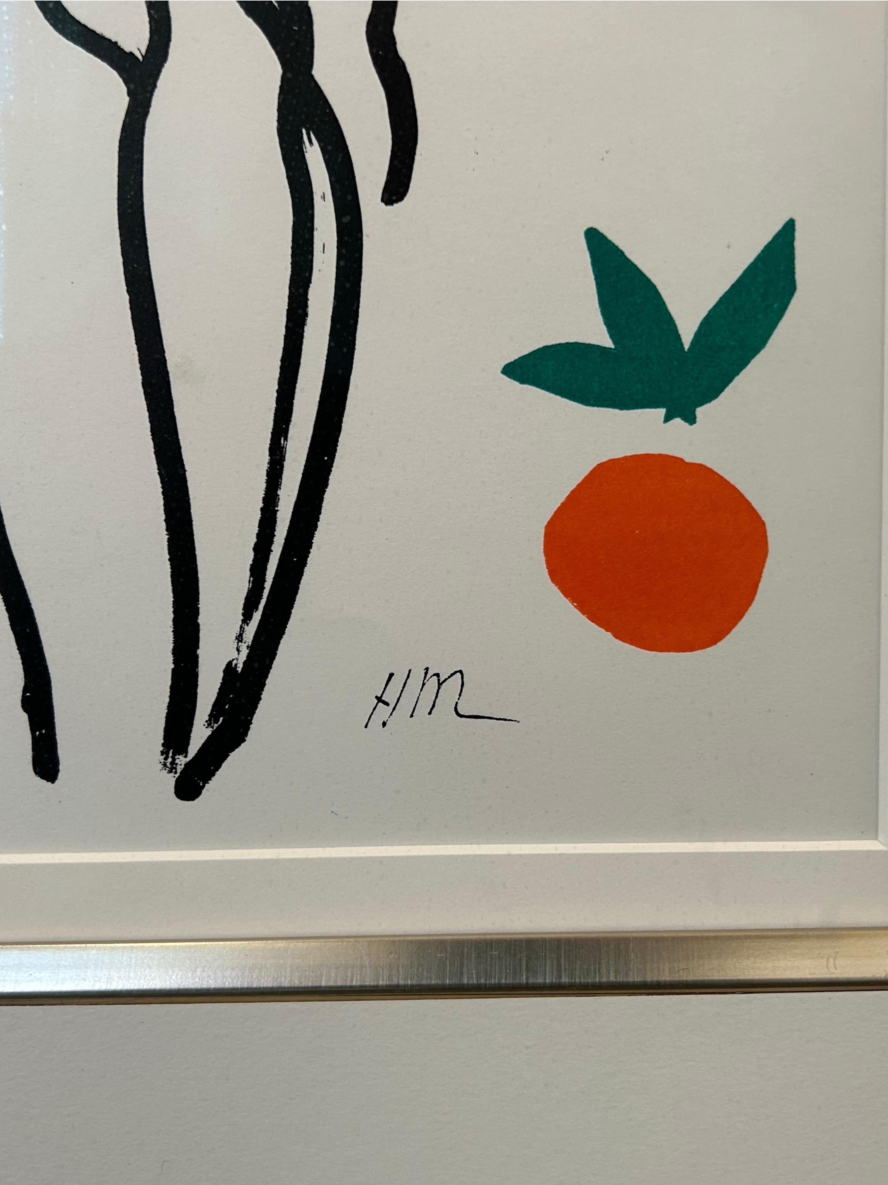 Litografia Modern Color 'Nu aux Oranges' su carta Wove 1958 - Figurative Print Marrone di Henri Matisse