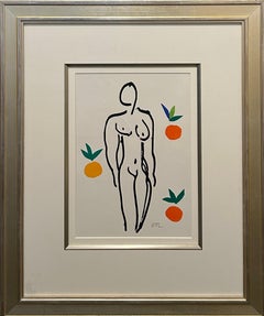 Litografia Modern Color 'Nu aux Oranges' su carta Wove 1958