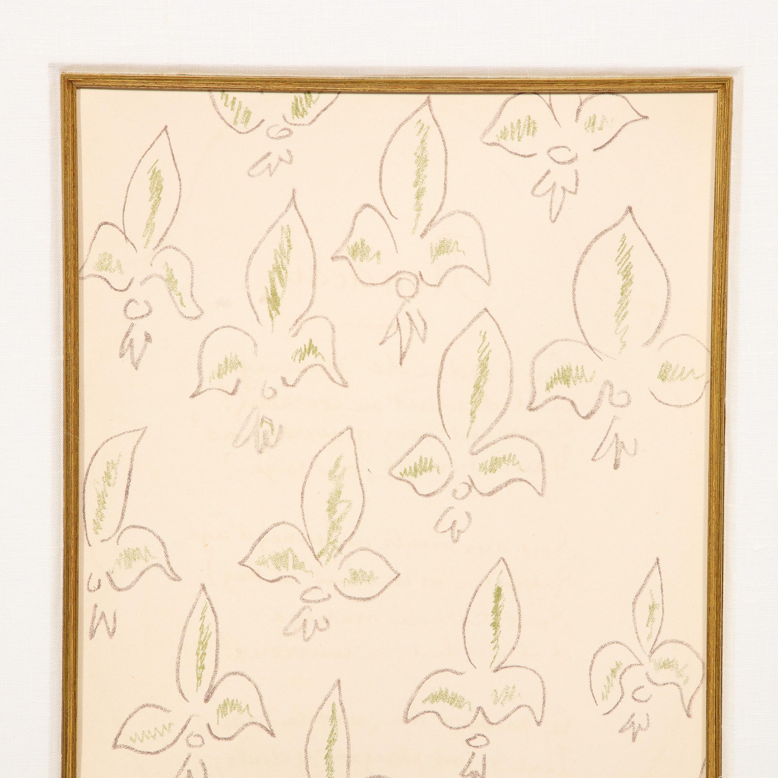 Litografia modernista con motivo Fleur De Lis ripetuto di Henri Matisse 3