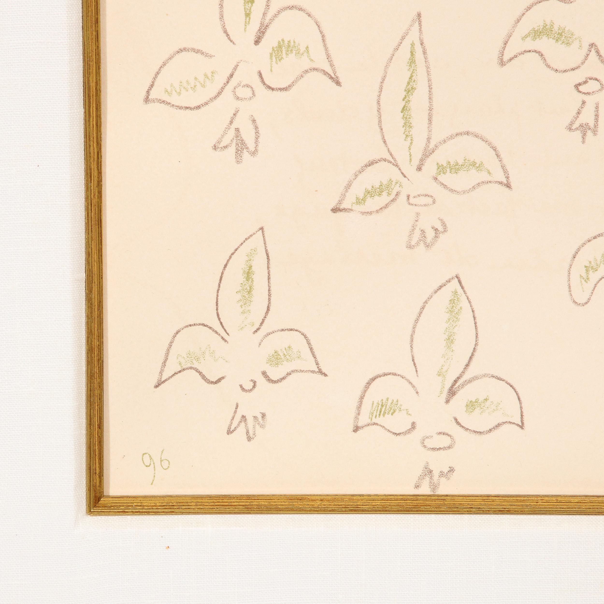 Litografia modernista con motivo Fleur De Lis ripetuto di Henri Matisse 7
