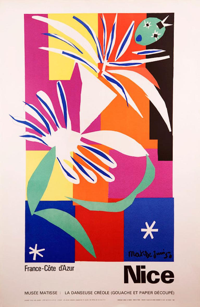 Artiste : D'après Henri Matisse

Médium : Affiche lithographique, 1965

Dimensions : 40 x 26.50 in, 101.6 x 67.3 cm 

Papier pour affiches classiques - Bon état A

Le style de découpe caractéristique de Matisse est magnifiquement reproduit dans