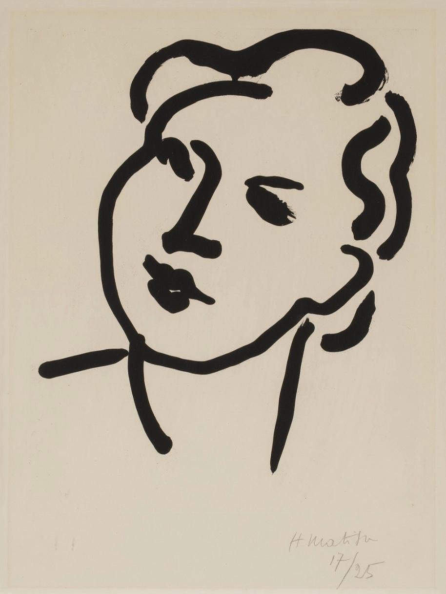 Portrait Print Henri Matisse - Nadia au visage rond
